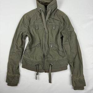Khaki 100% cotton biker jacket (S)