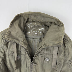Khaki 100% cotton biker jacket (S)