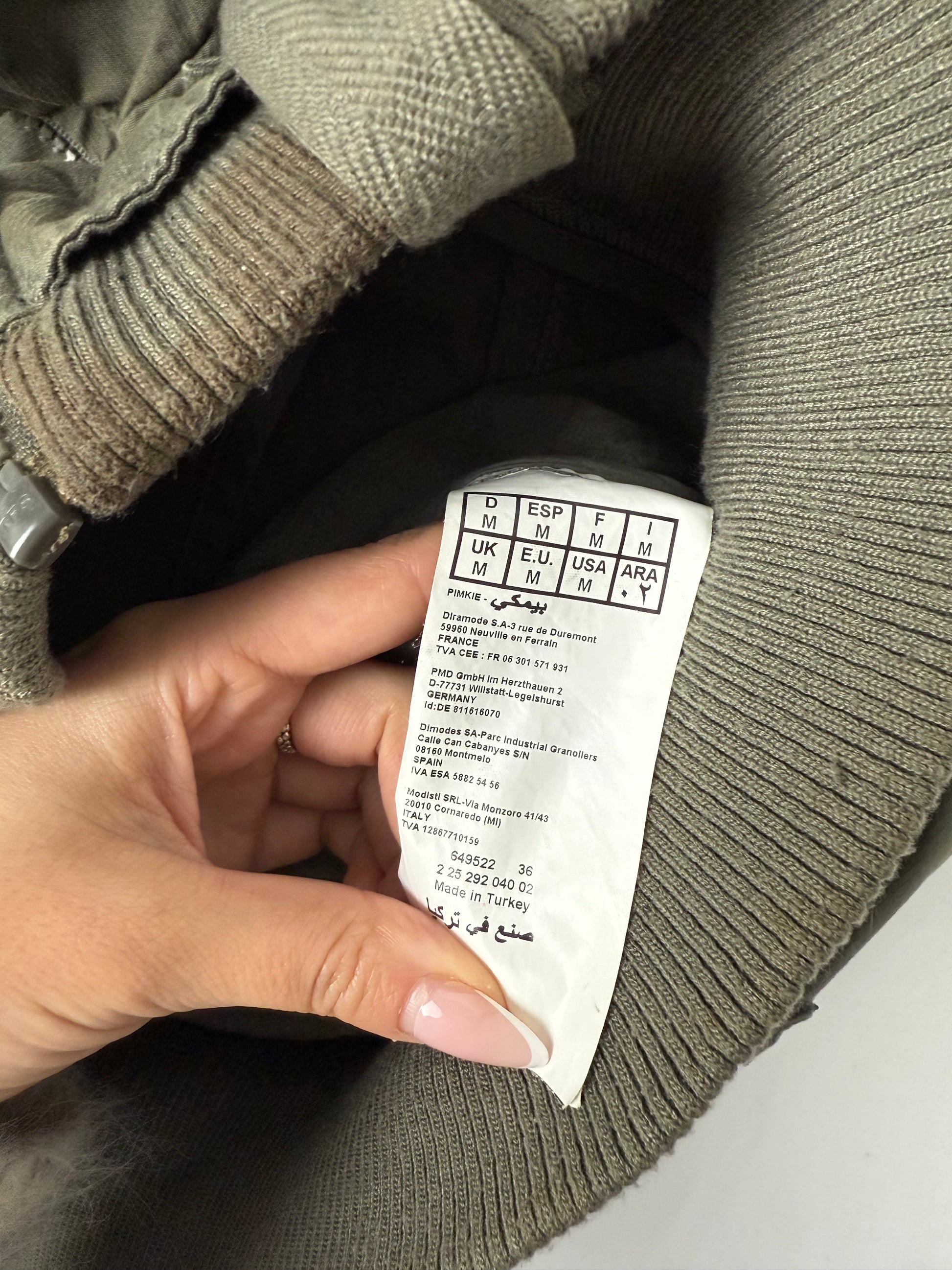 Khaki 100% cotton biker jacket (S)