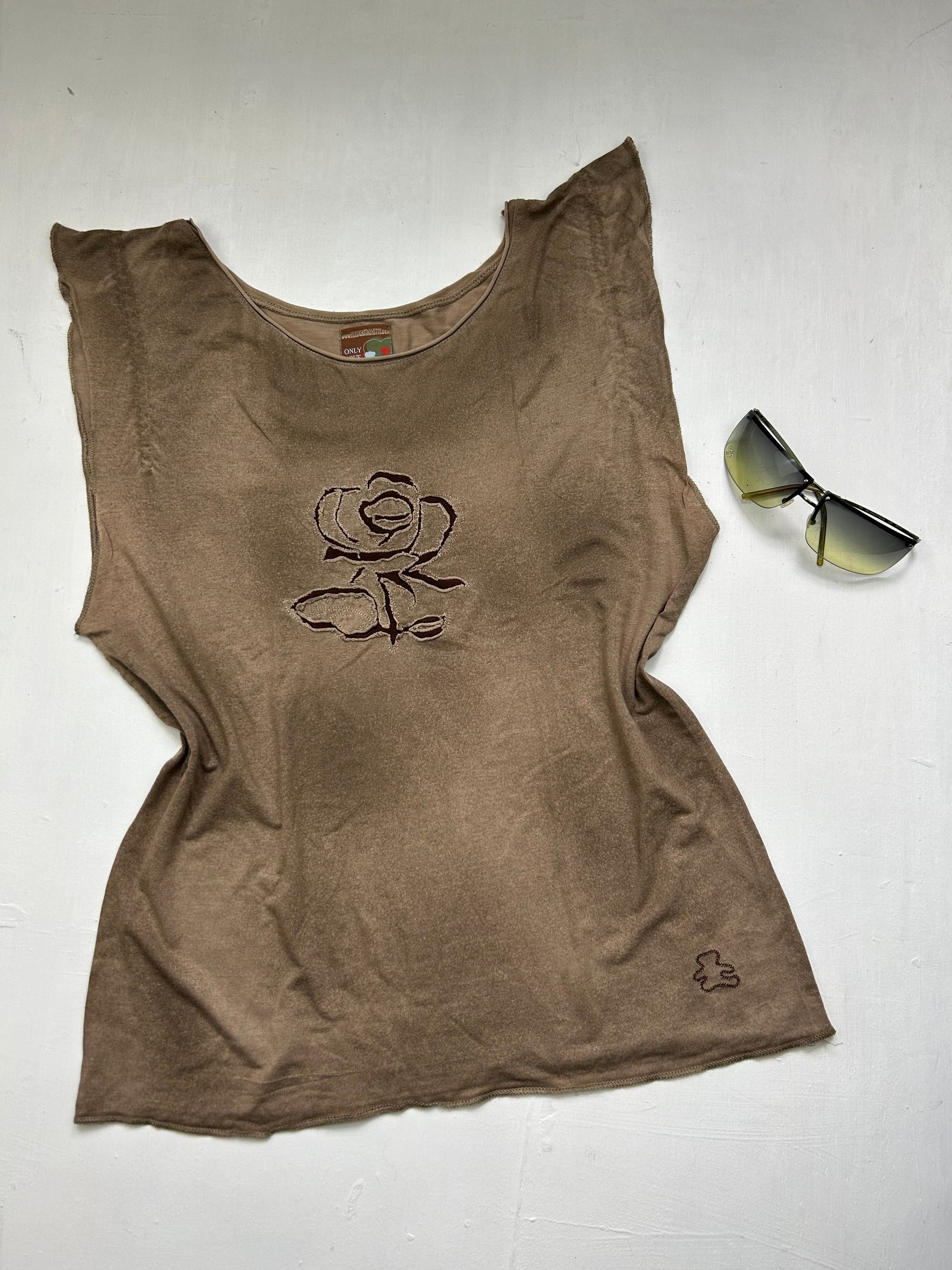 Brown cotton tank top (L)