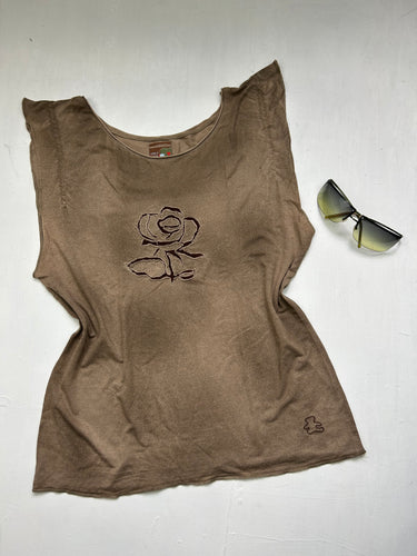 Brown cotton tank top (L)