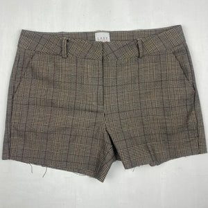 Beige check office low rise mini short (M)