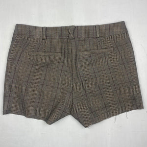 Beige check office low rise mini short (M)