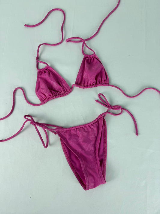Pink glitters brazilian bikini set (S)