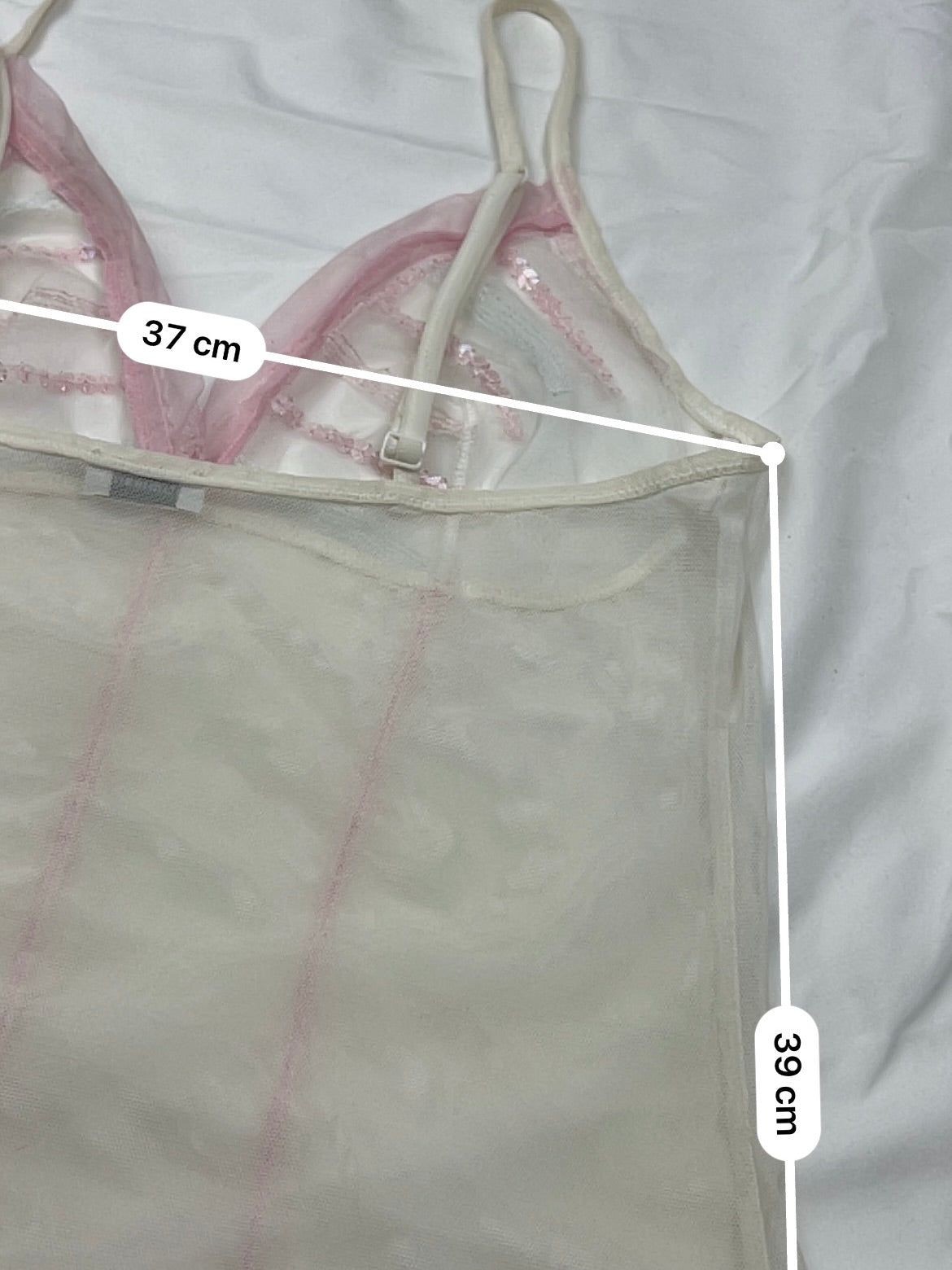 White mesh sequins cami top (M)