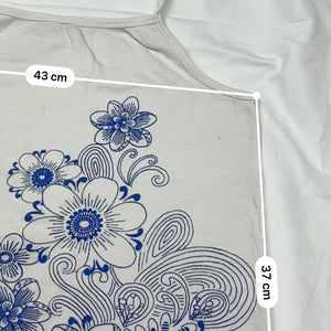 White floral 100% cotton cami top (XL)