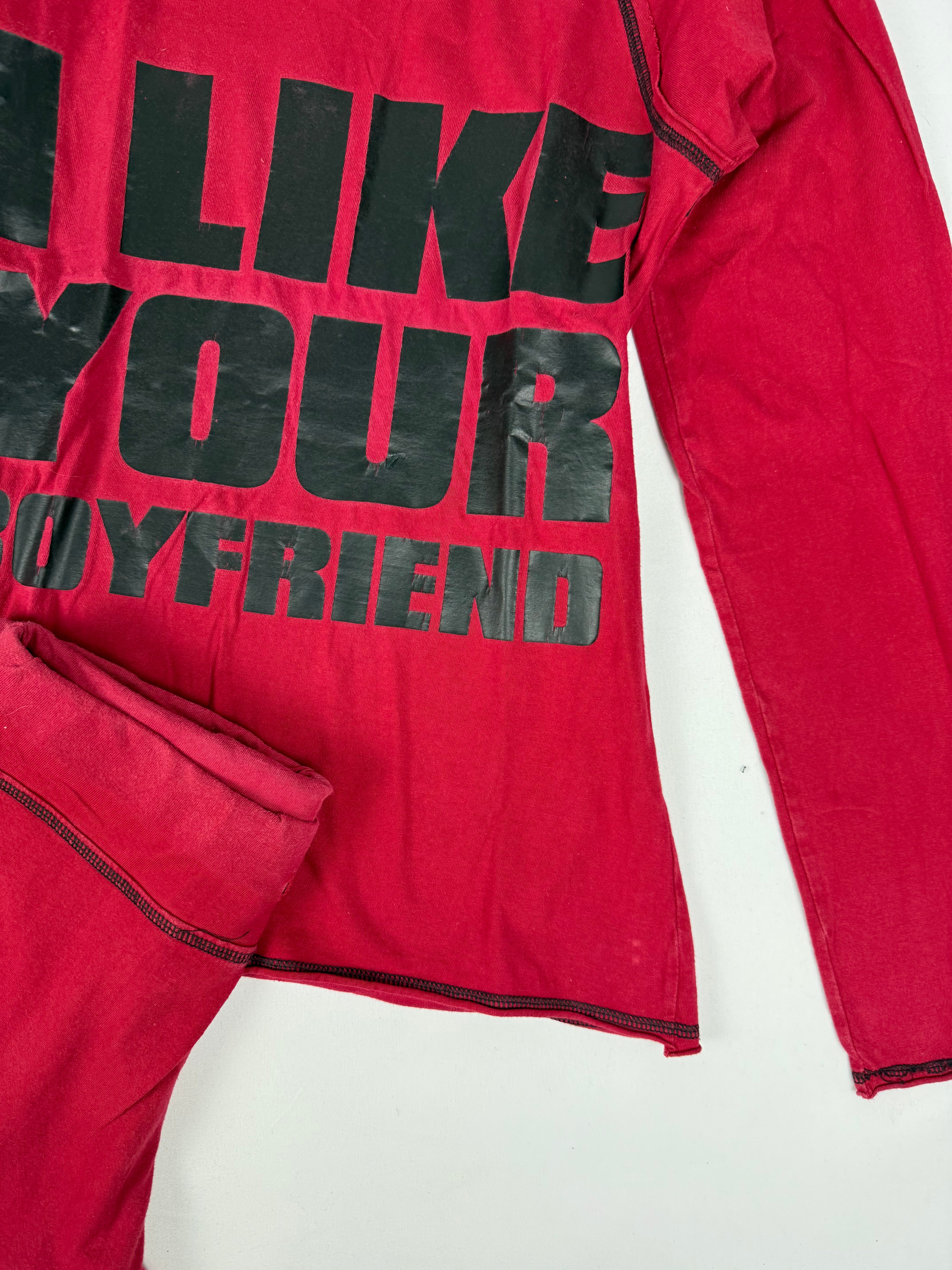 Red graphic activewear pants + top set (S/M)