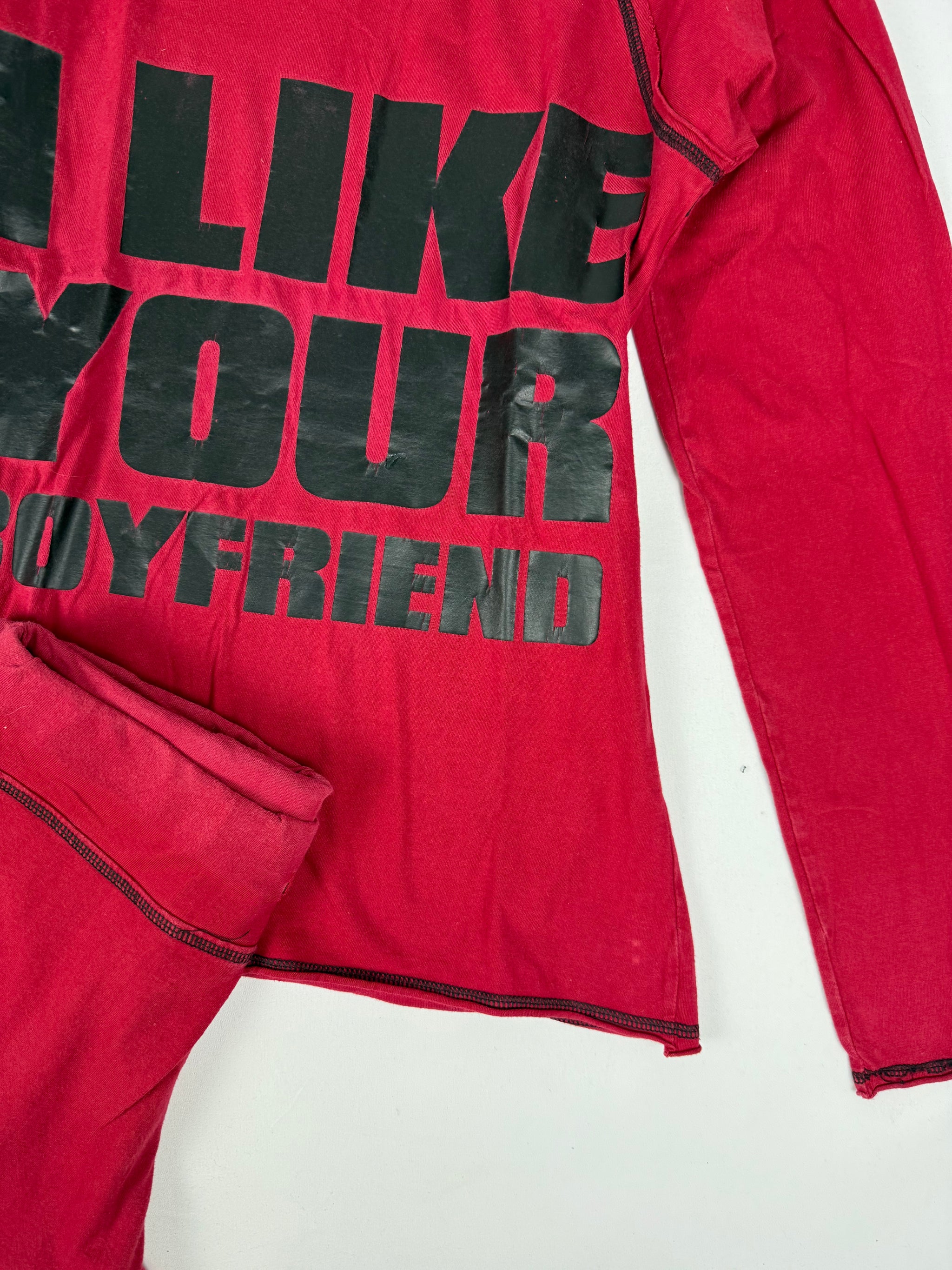 Red graphic activewear pants + top set (S/M)