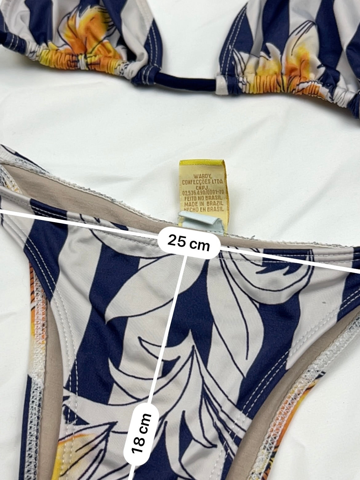 Navy floral brasilian bikini set (XS)