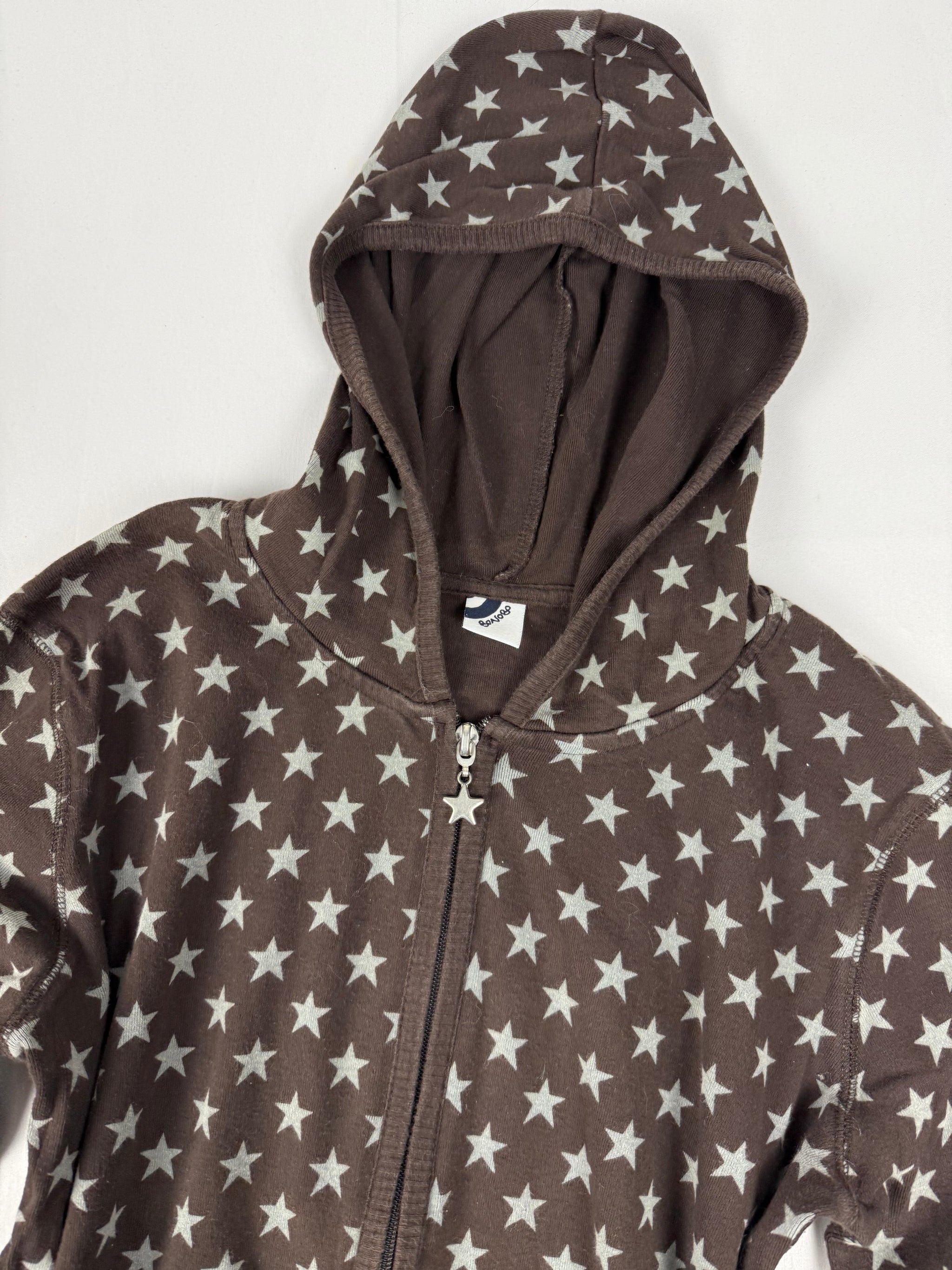 Brown graphic zip up hoodie (M/L)