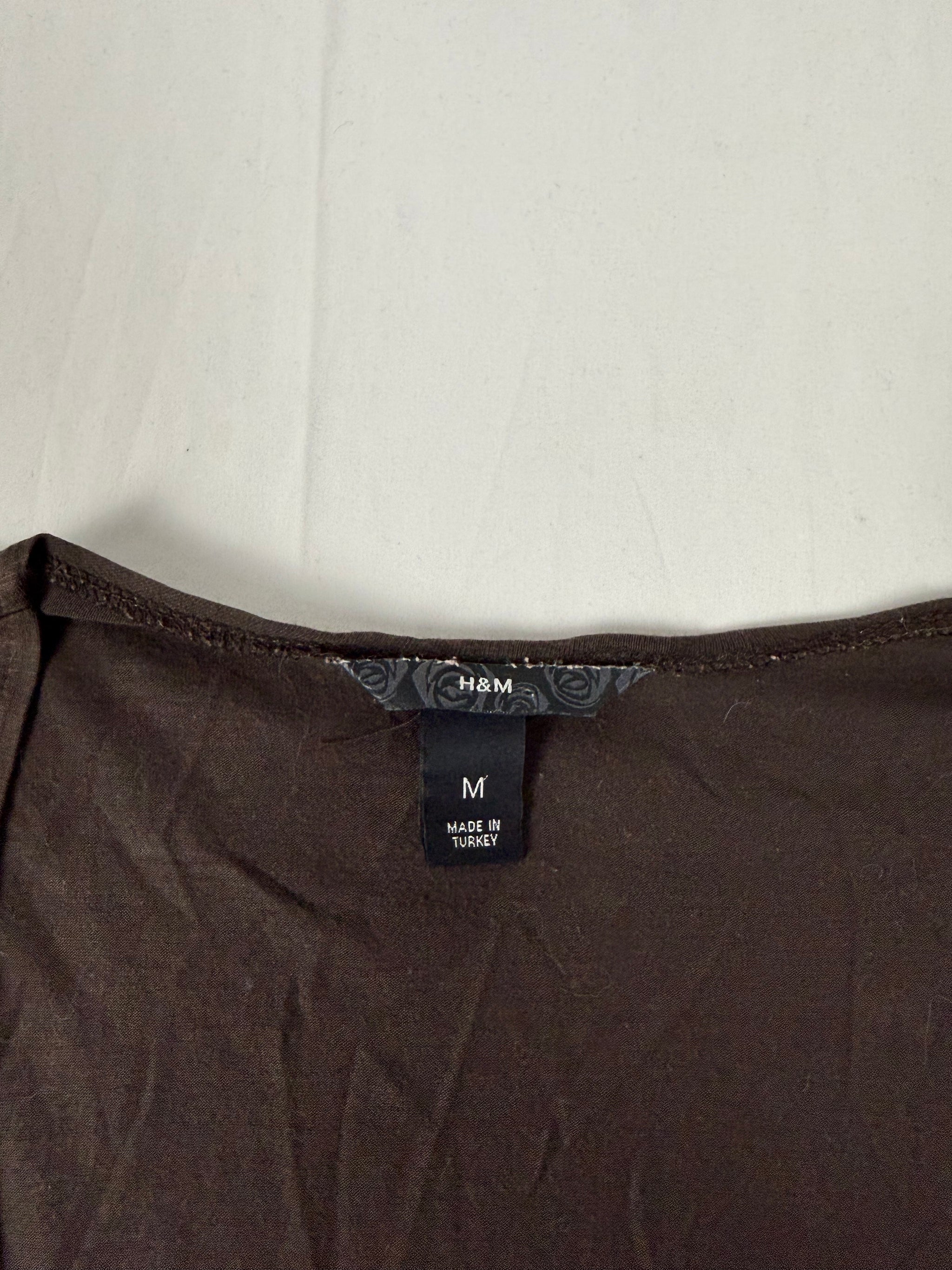 Brown plunge neck top (M/L)