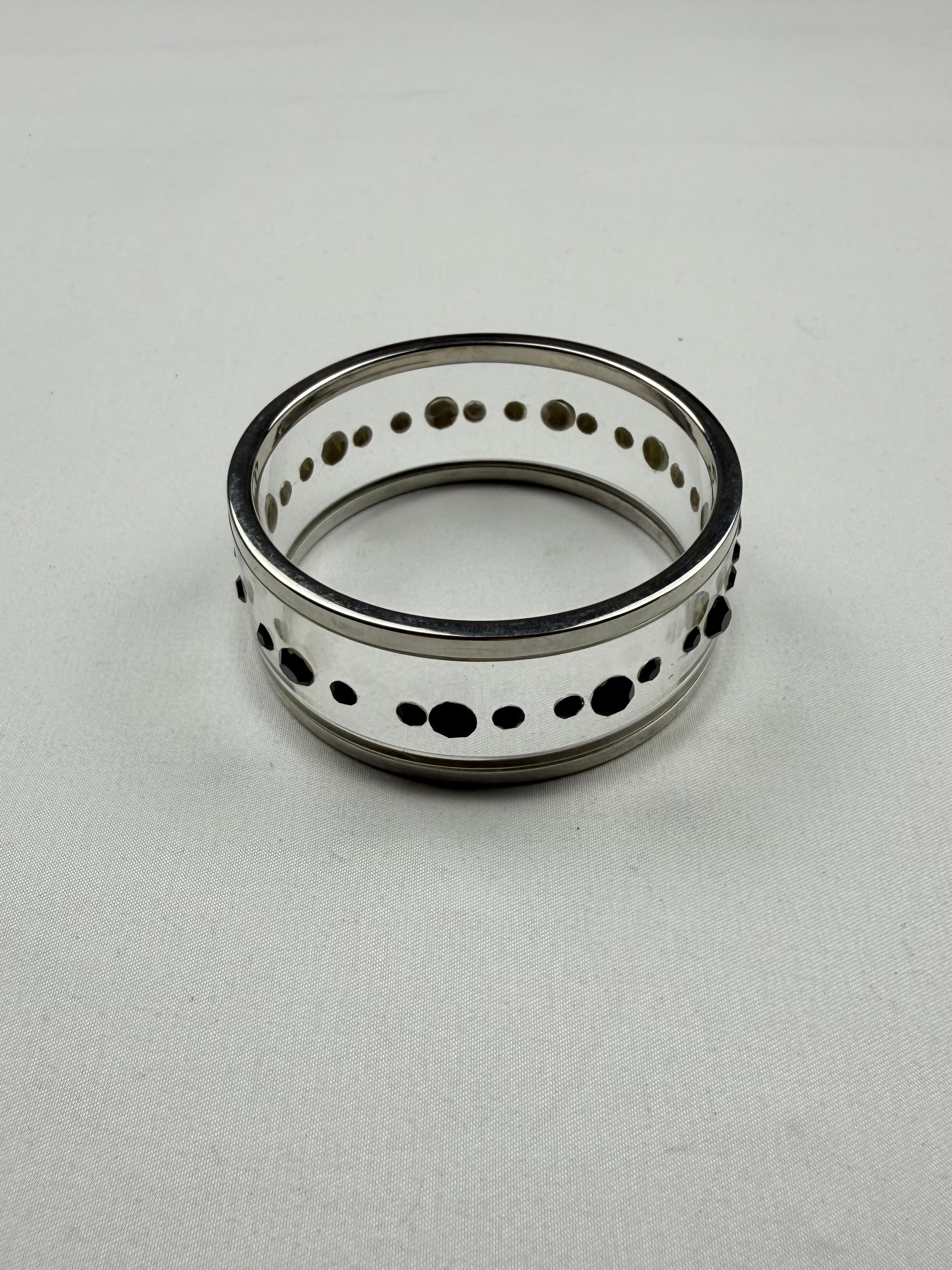 Silver inox bangle bracelet