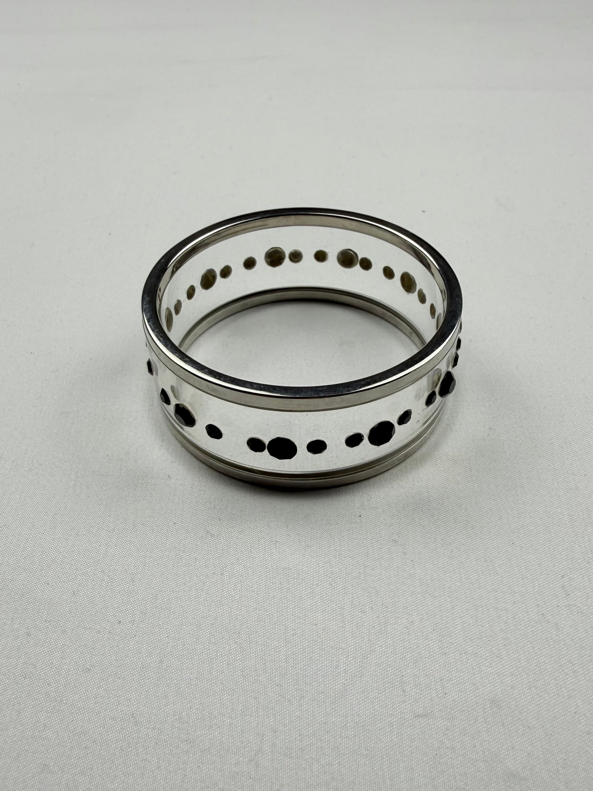 Silver inox bangle bracelet