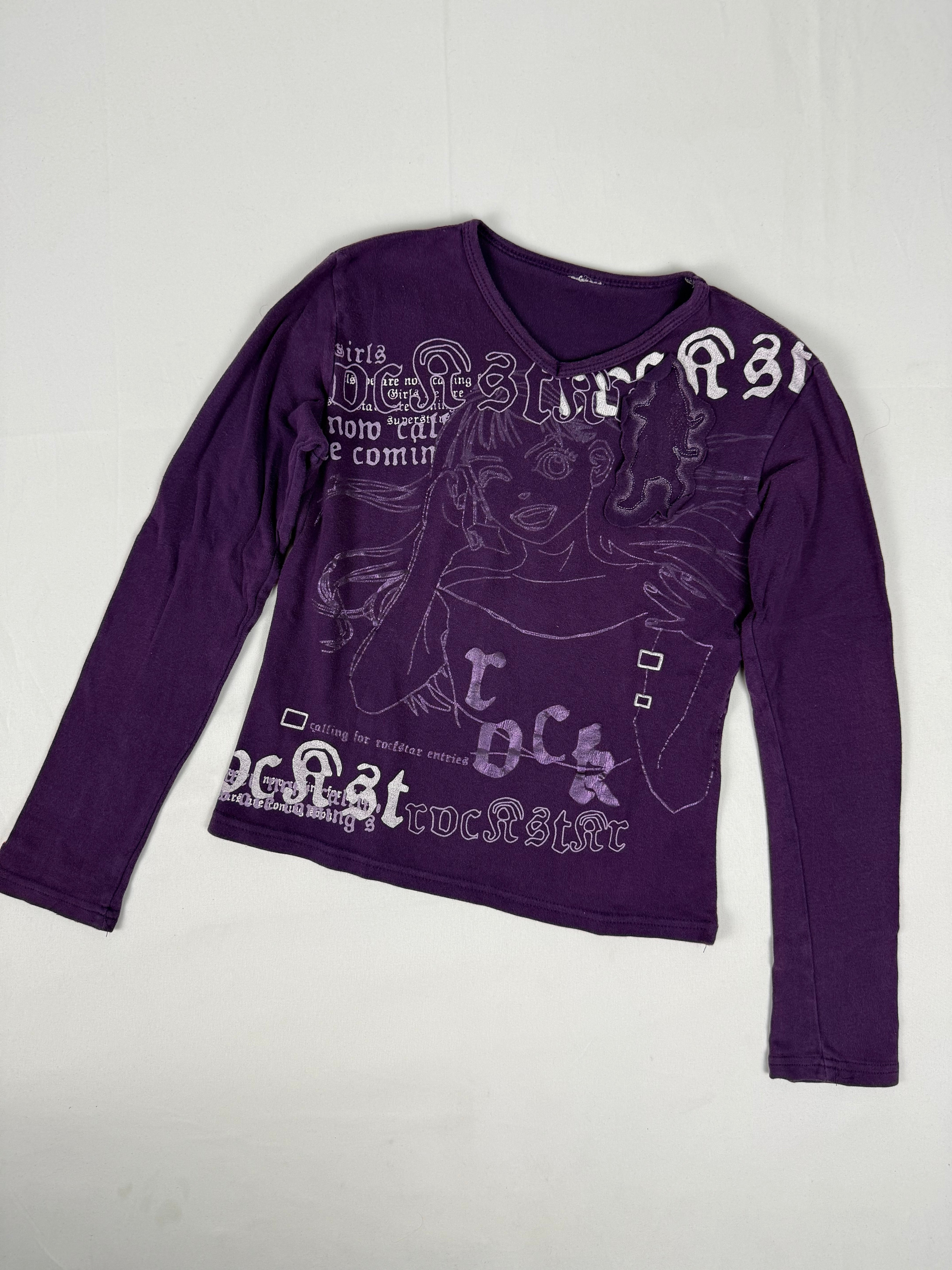 Purple graphic long sleeves top (XS/S)