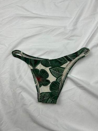Khaki floral low rise brasilian bikini bottom (XS)
