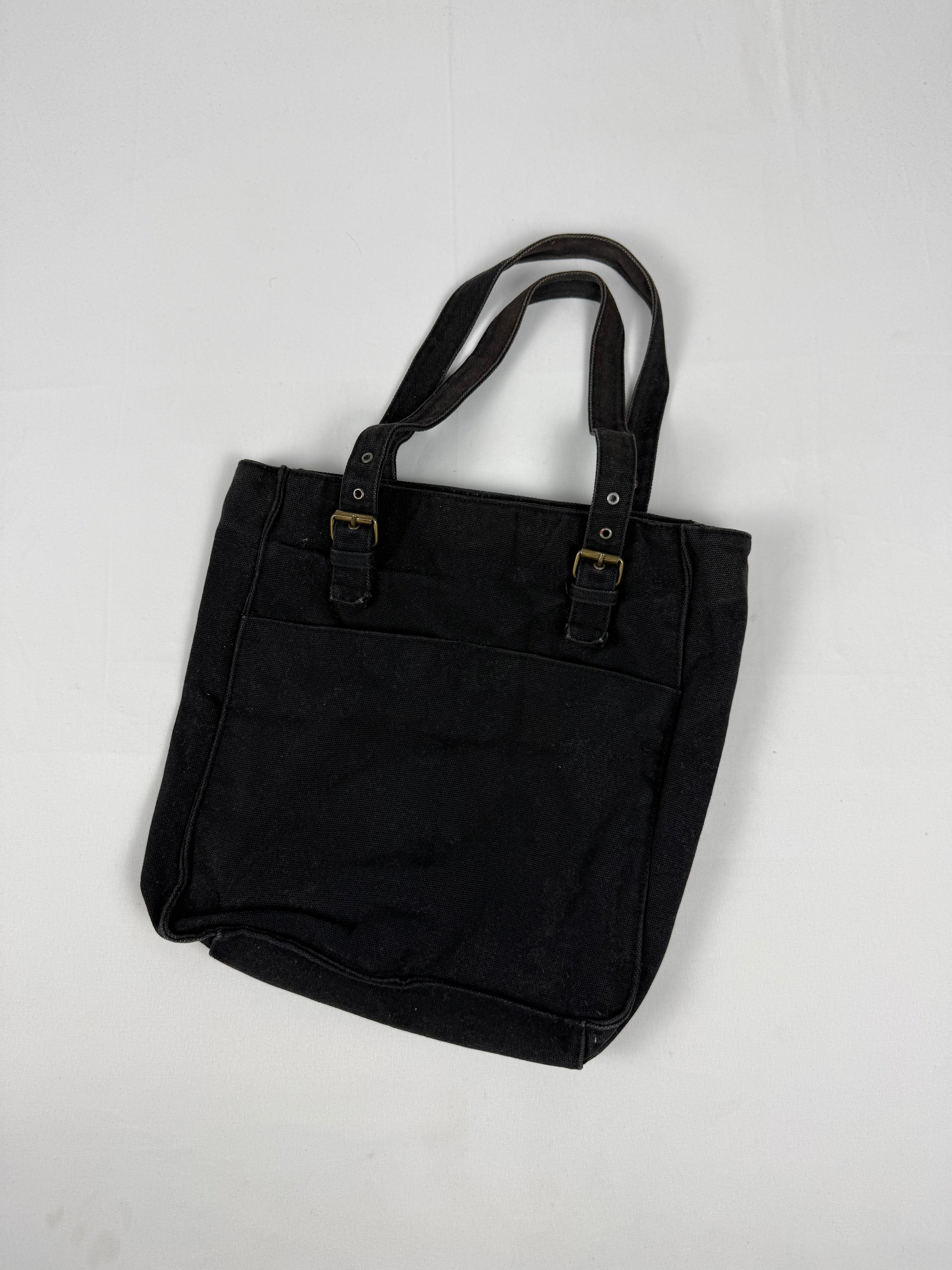 Black cotton besace bag