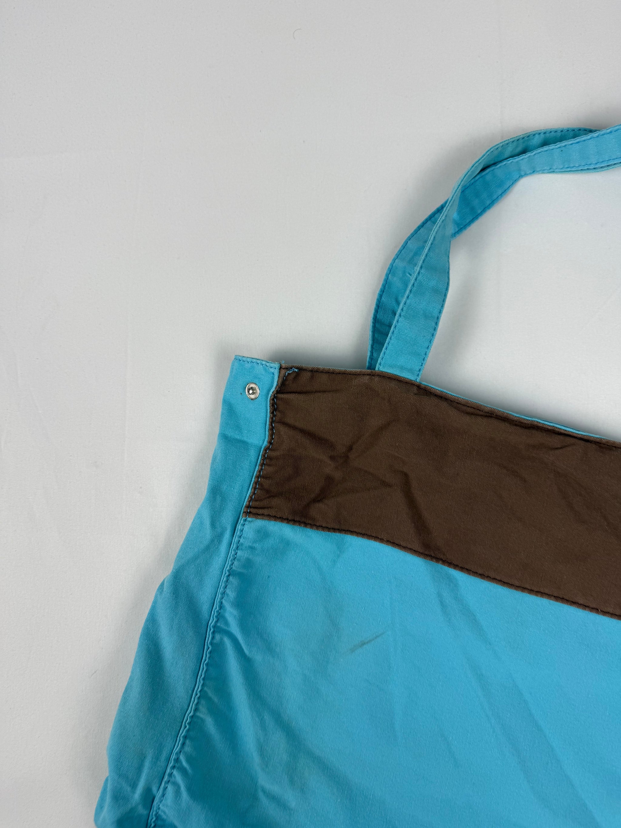 Blue 100% cotton maxi shoulder bag (31x39cm)