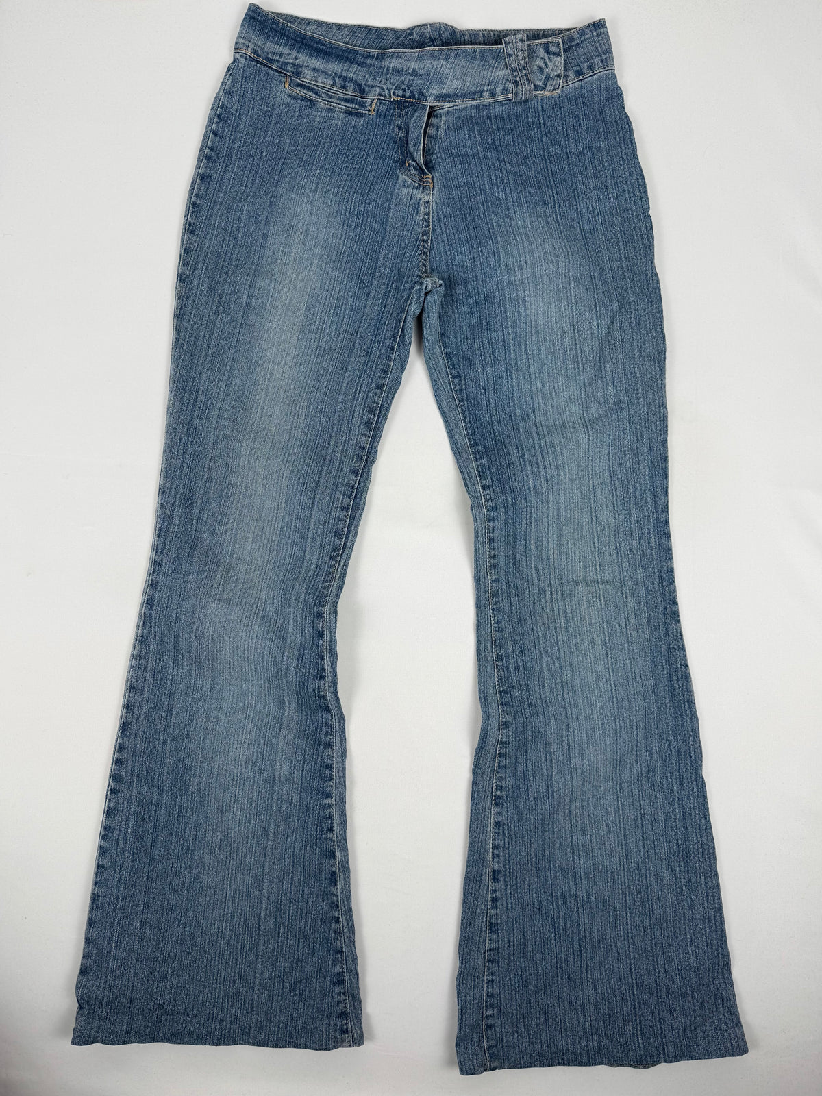 Pantalon droit taille basse en jean noir (XS)