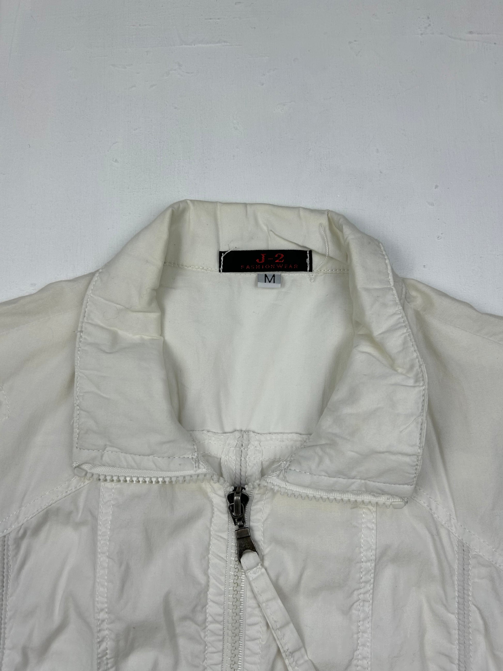 White zip up biker jacket (S)