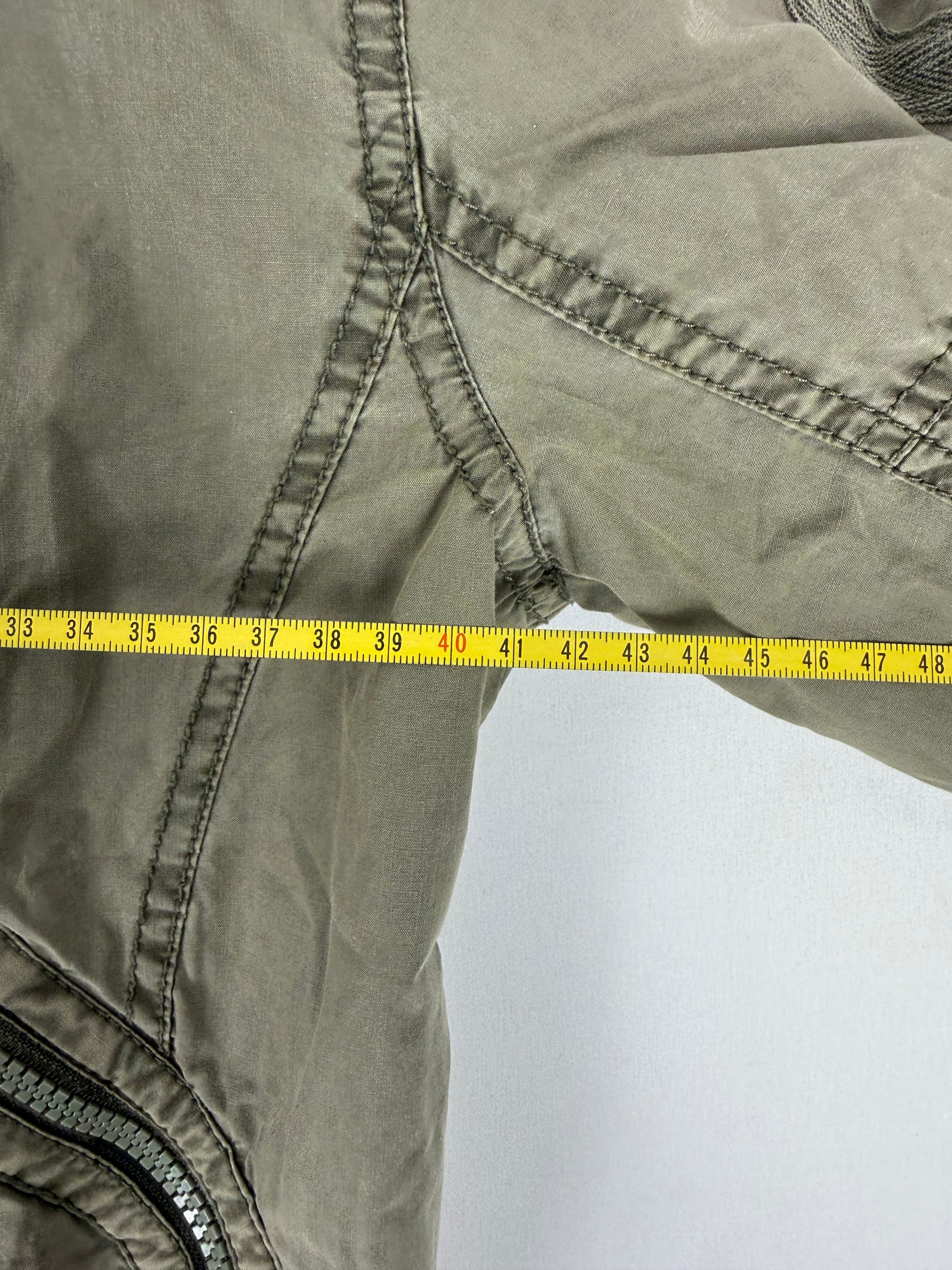 Khaki zip up biker jacket (L)