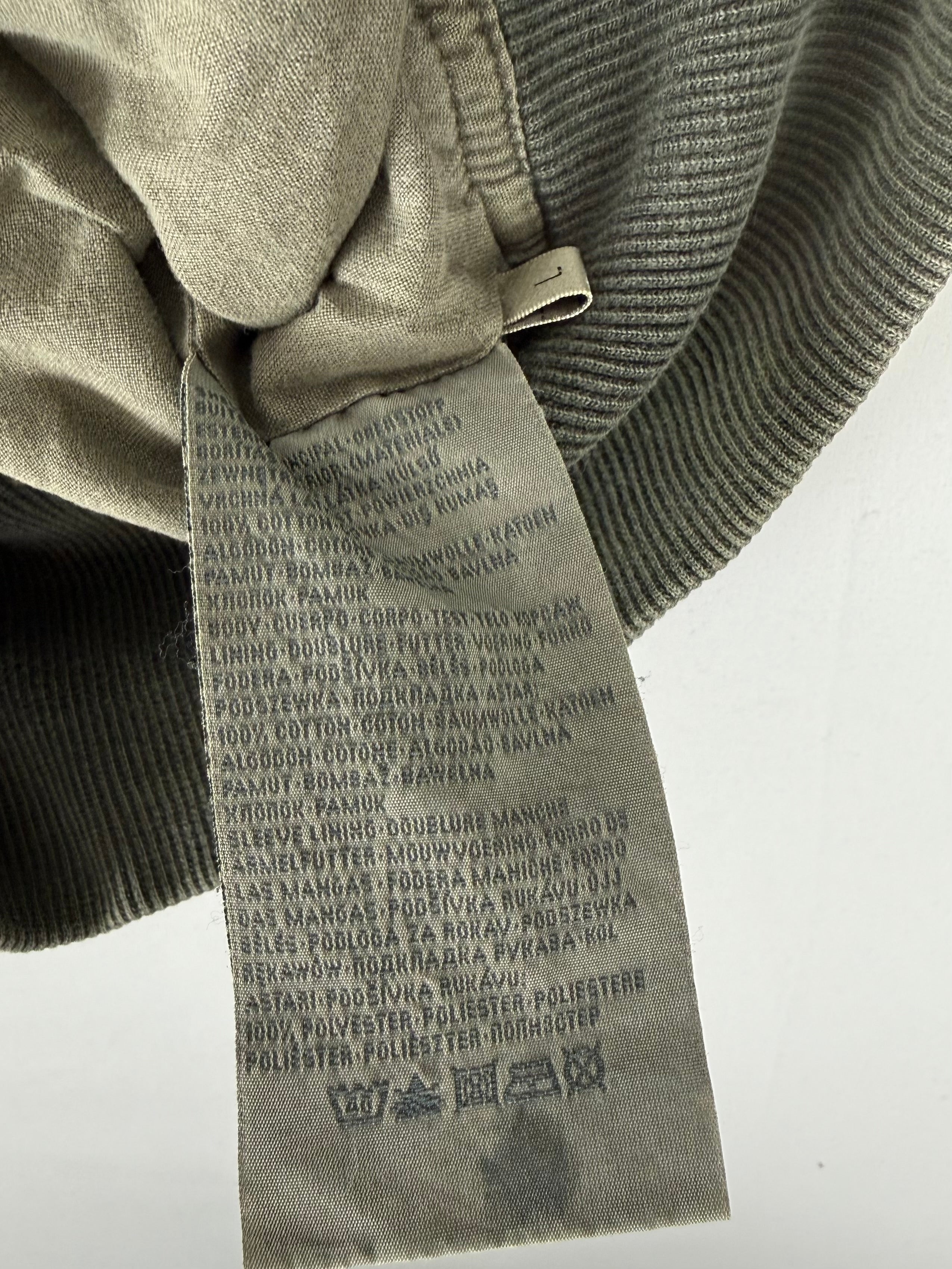 Khaki zip up biker jacket (L)