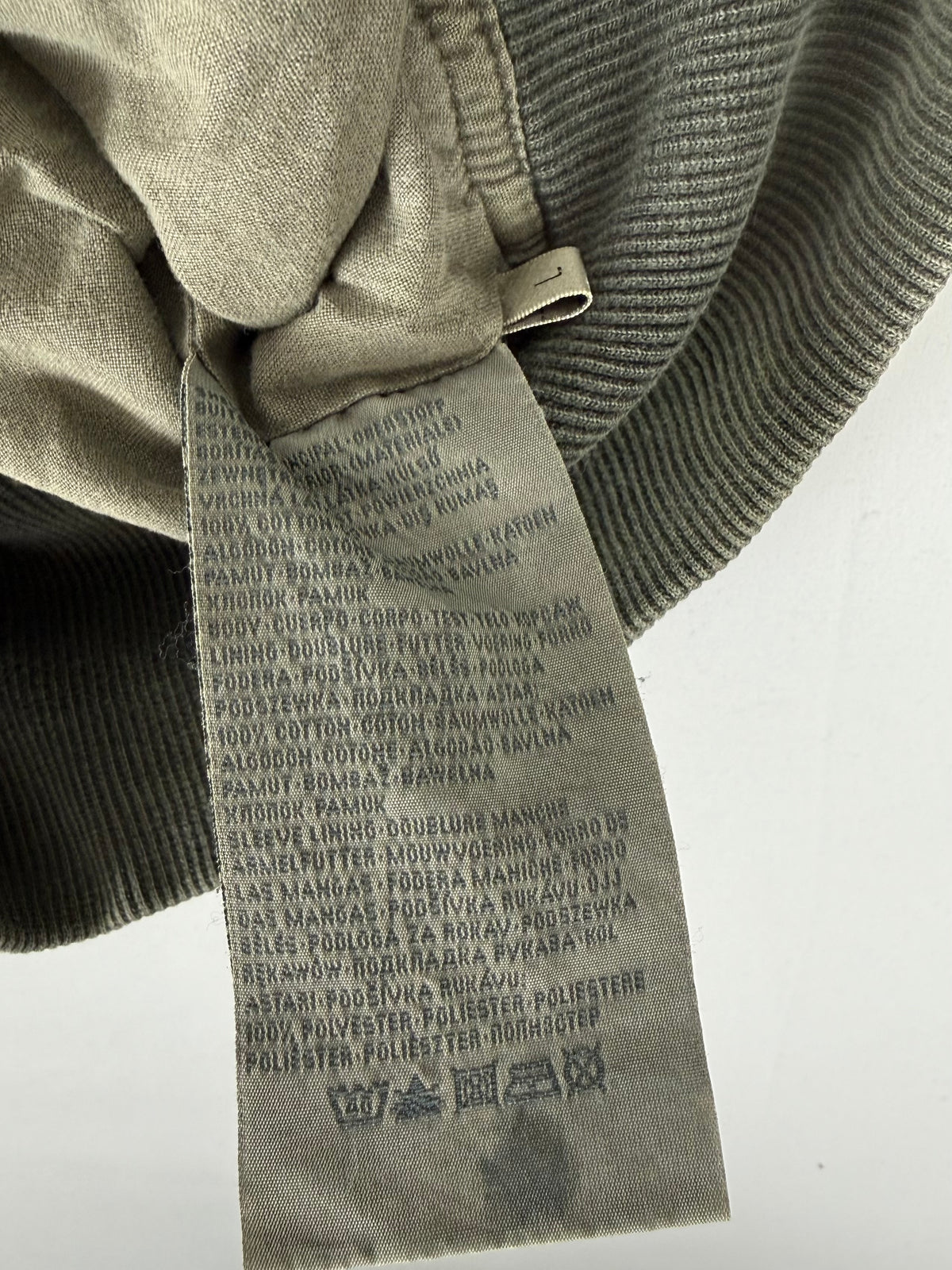 Khaki zip up biker jacket (L)