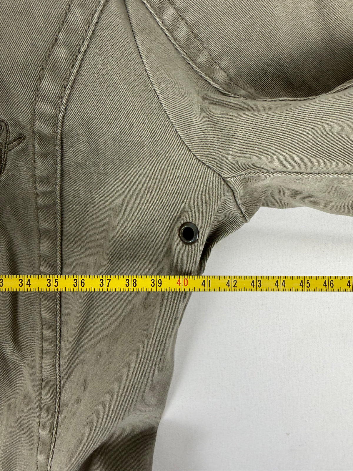 Khaki zip up biker jacket (S)