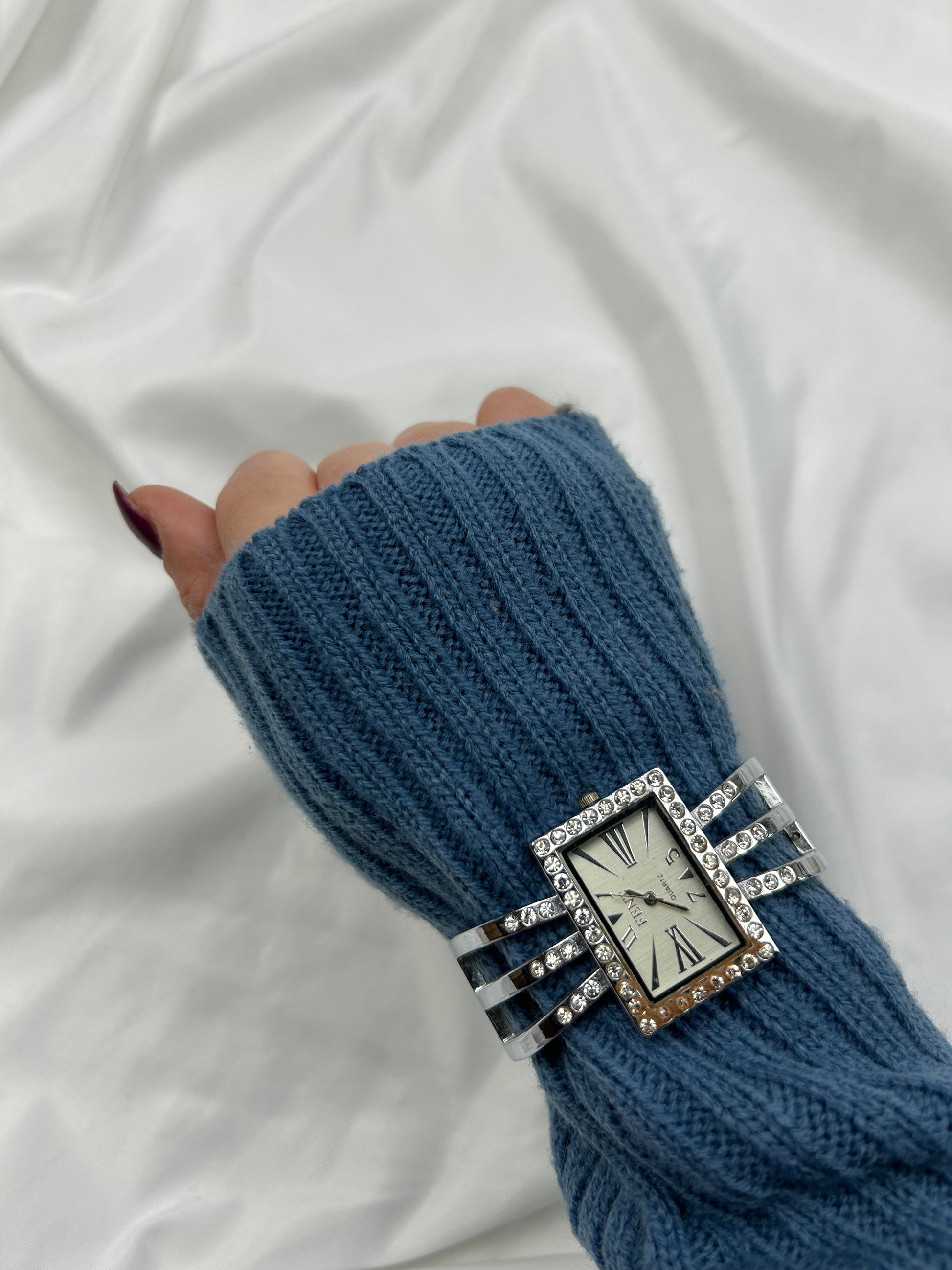Vintage silver  inox bracelet jewelry watch