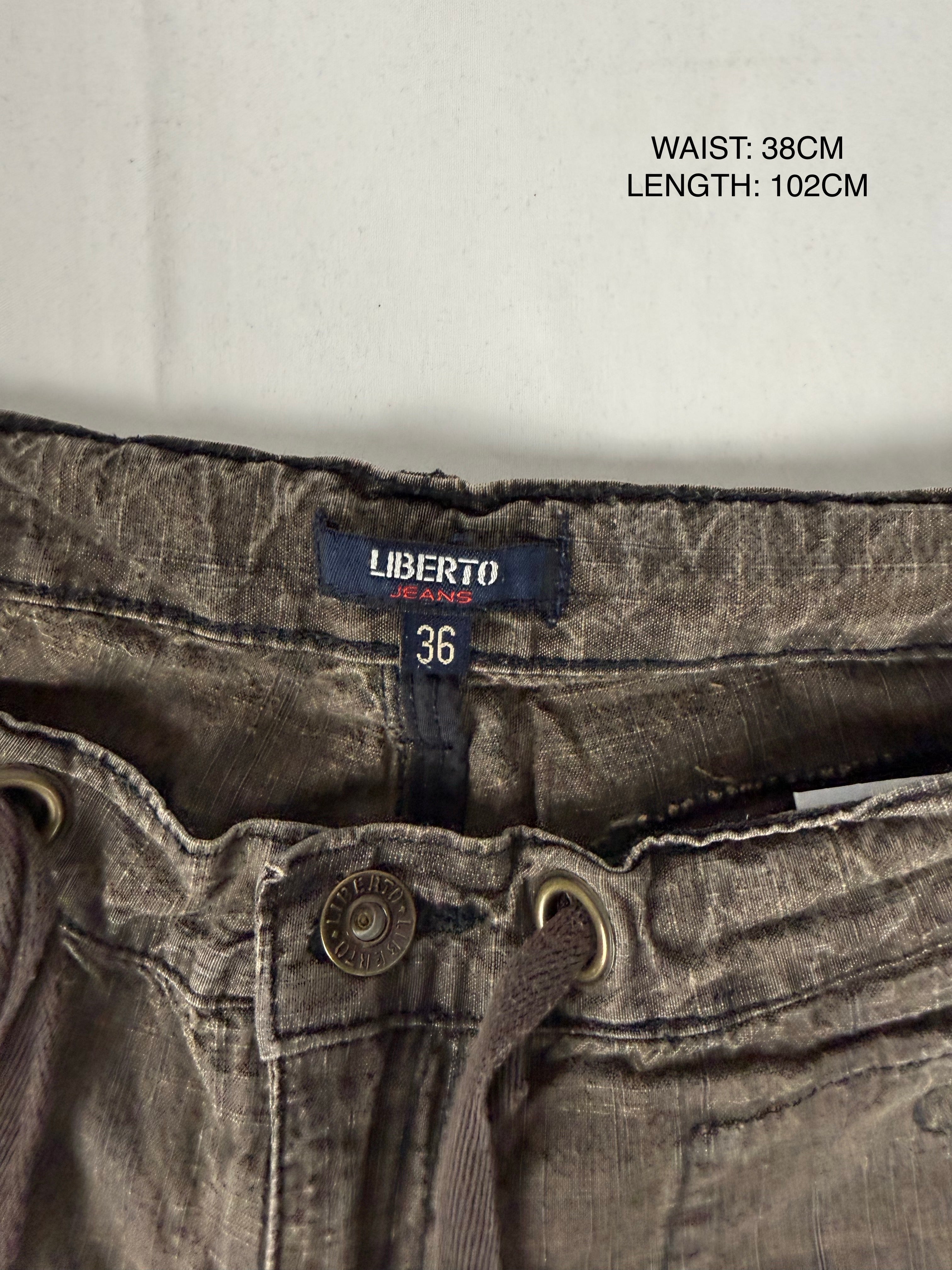 Brown 100% cotton low rise baggy pants (S/M)