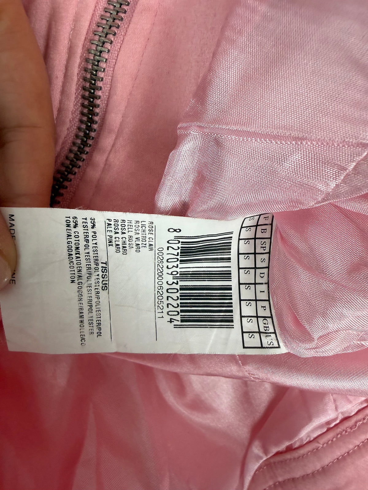 Pink zip up biker jacket (S)
