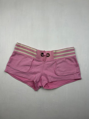 Pink cotton low rise sporty mini short (M)