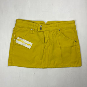 Yellow denim low rise mini skirt (S/M)