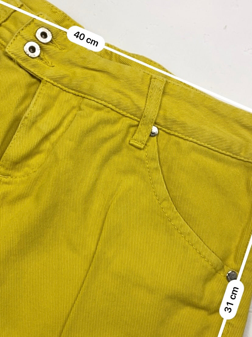 Yellow denim low rise mini skirt (S/M)