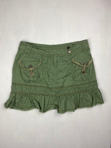 Khaki utility pleated mini skirt (M)