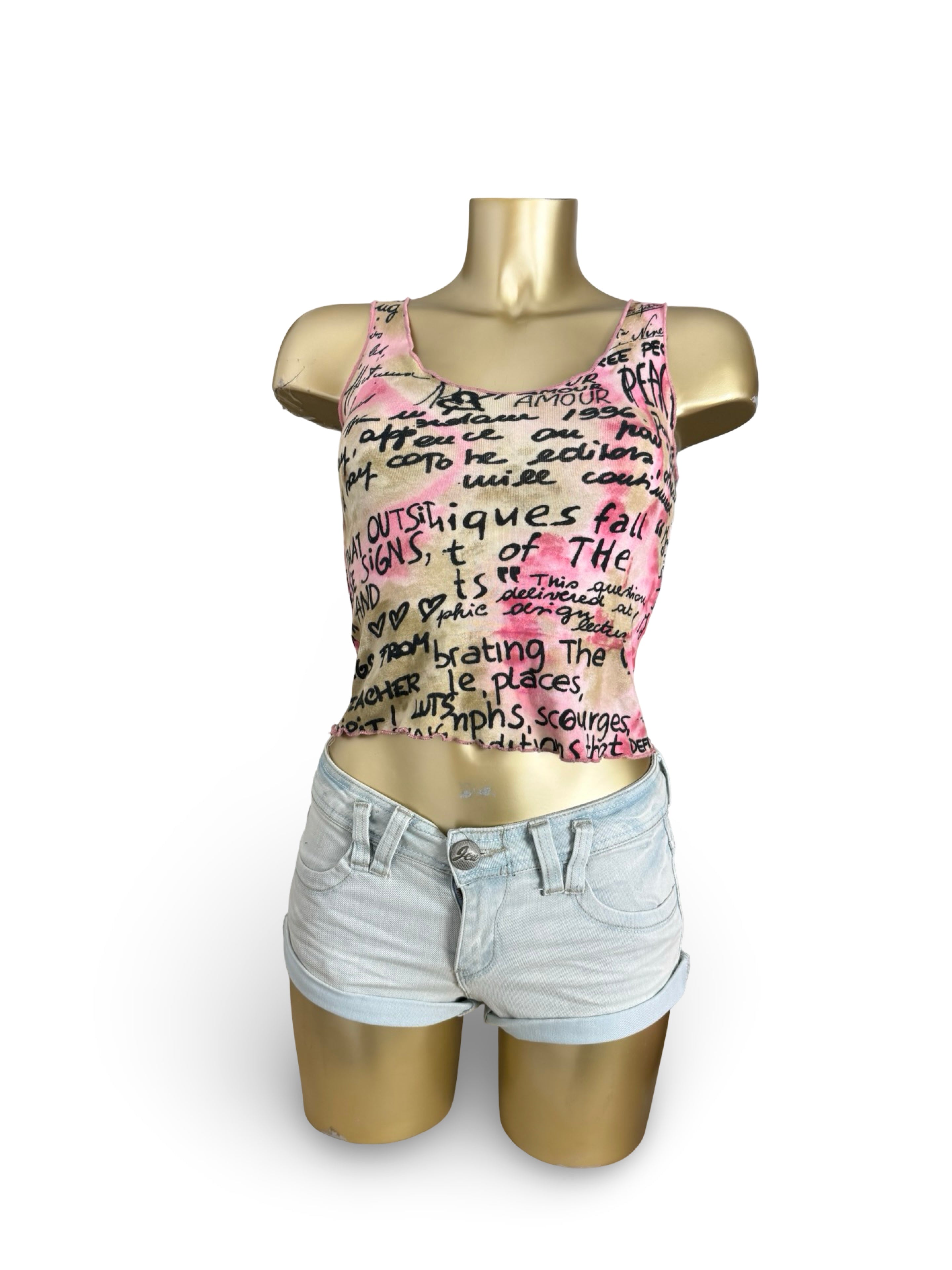 Pink graphic tank top (S)