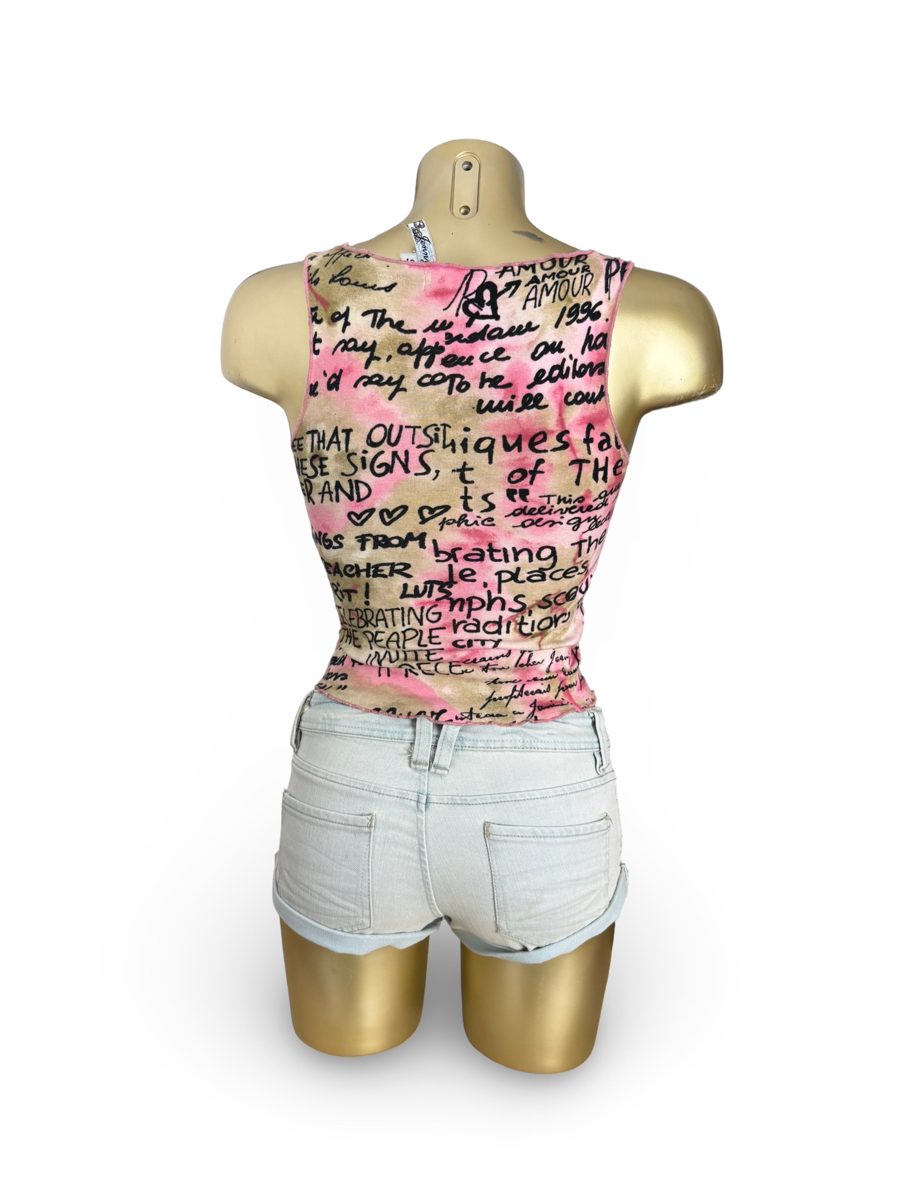 Pink graphic tank top (S)