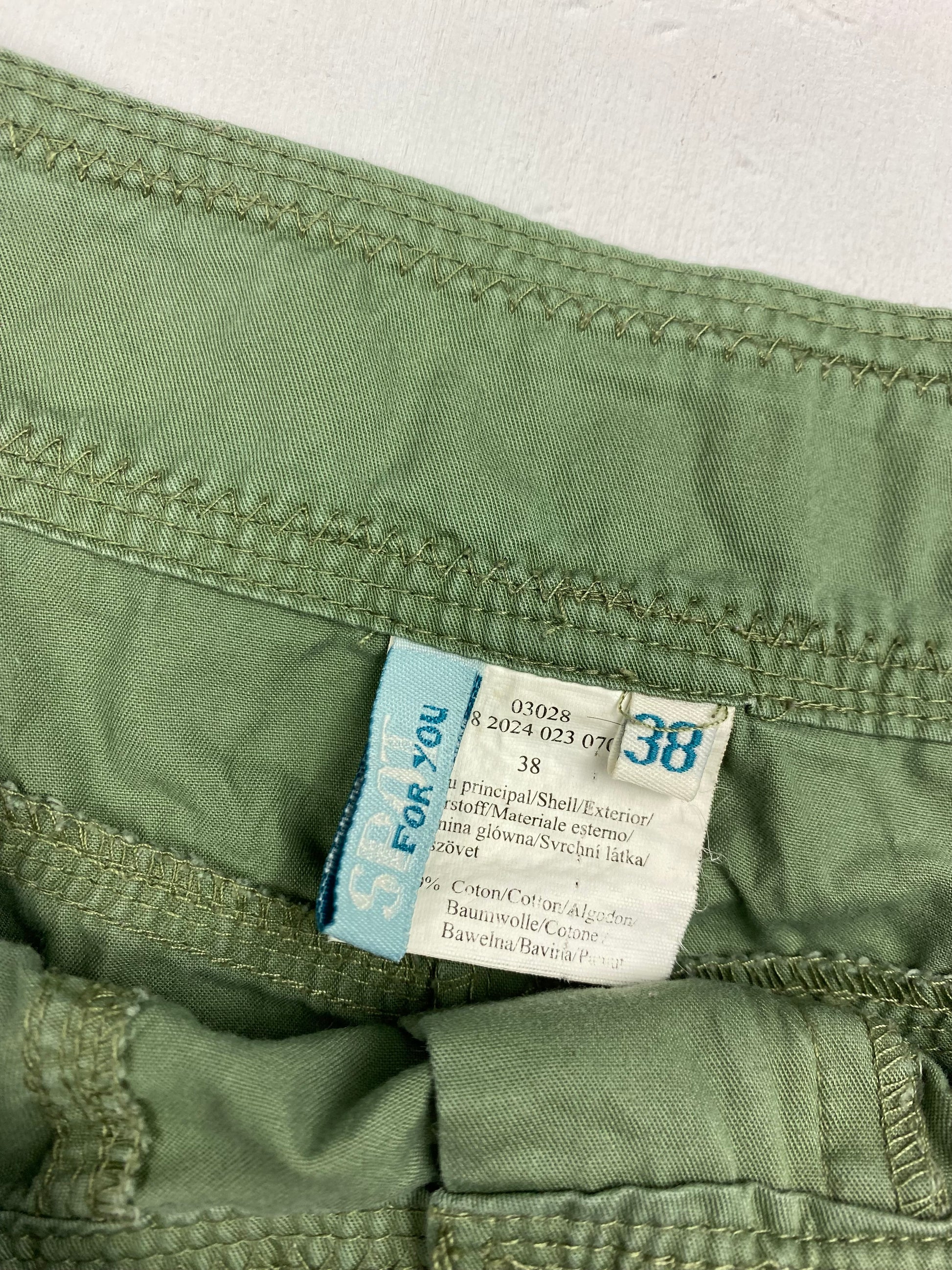 Khaki utility pleated mini skirt (M)