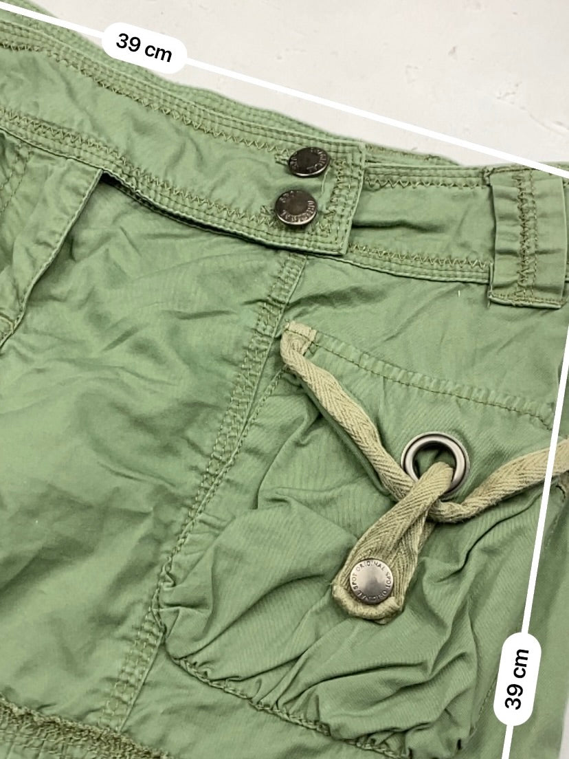 Khaki utility pleated mini skirt (M)
