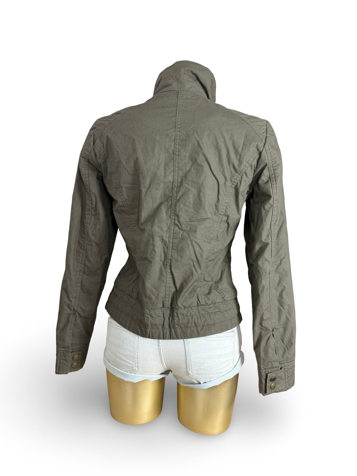 Veste ajustée 100 % coton kaki (L)