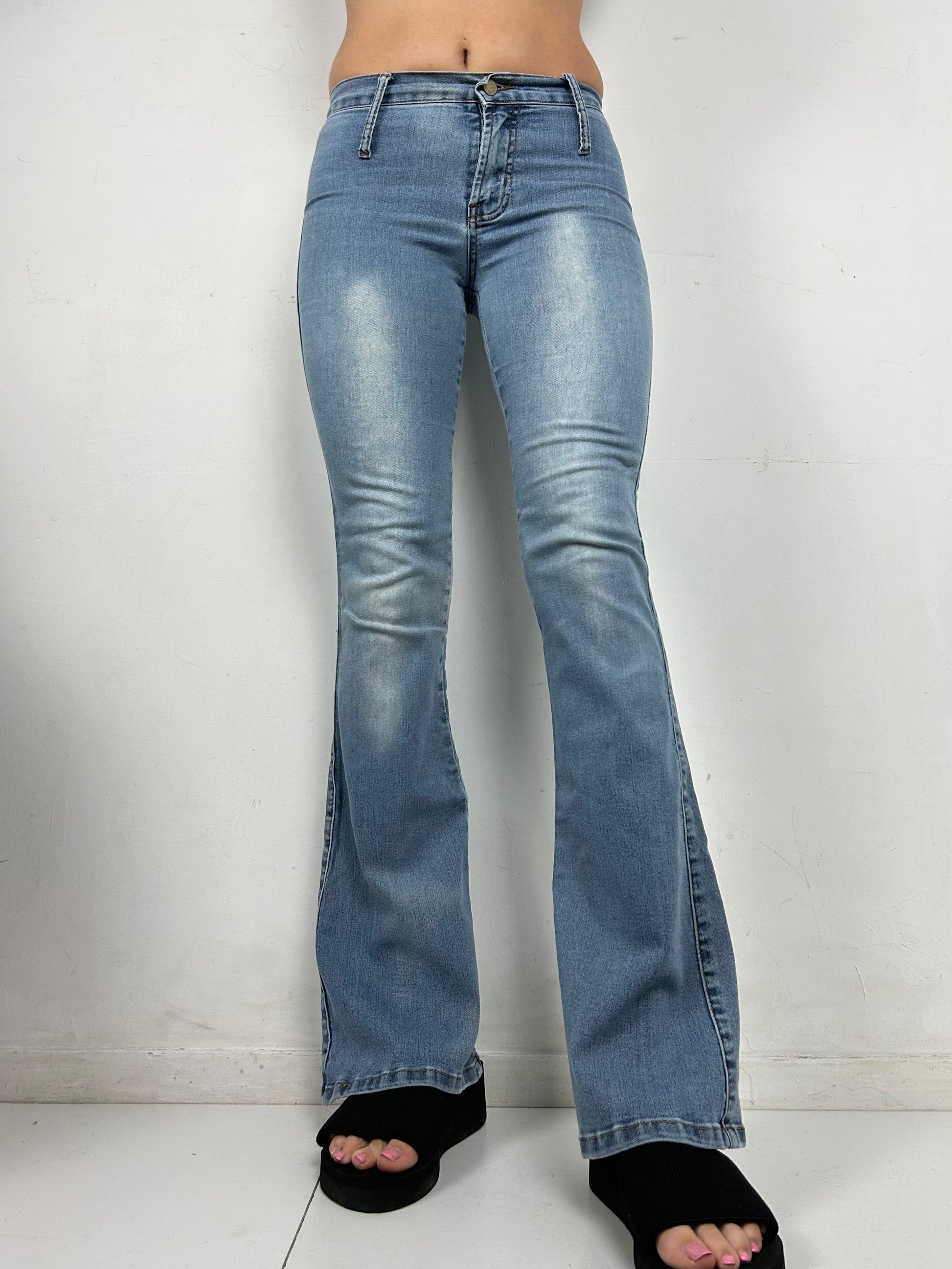 Blue low waist denim bootcut flare pants (XS/S)