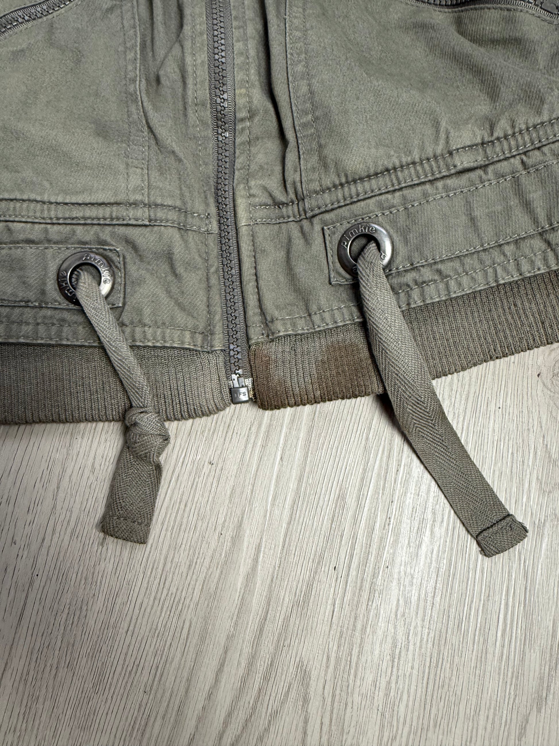 Khaki 100% cotton biker jacket (S)