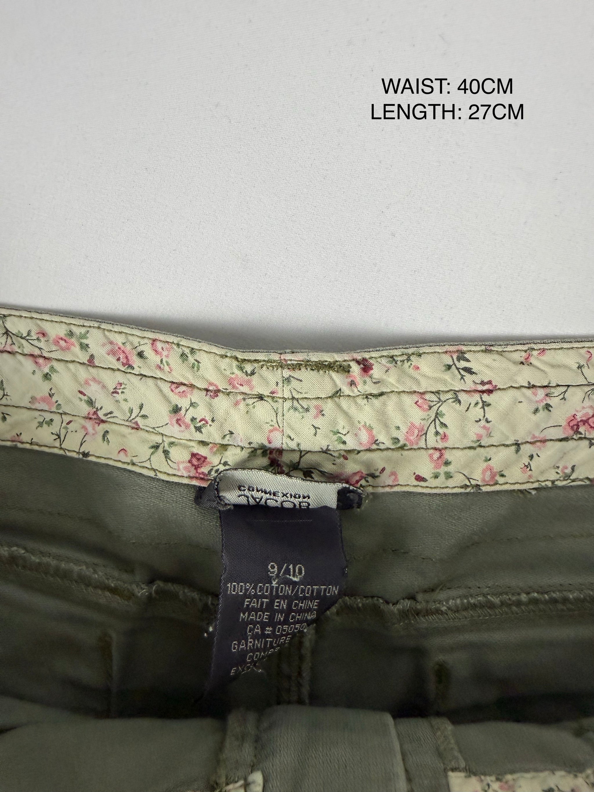 Khaki utility cotton mini short (M)