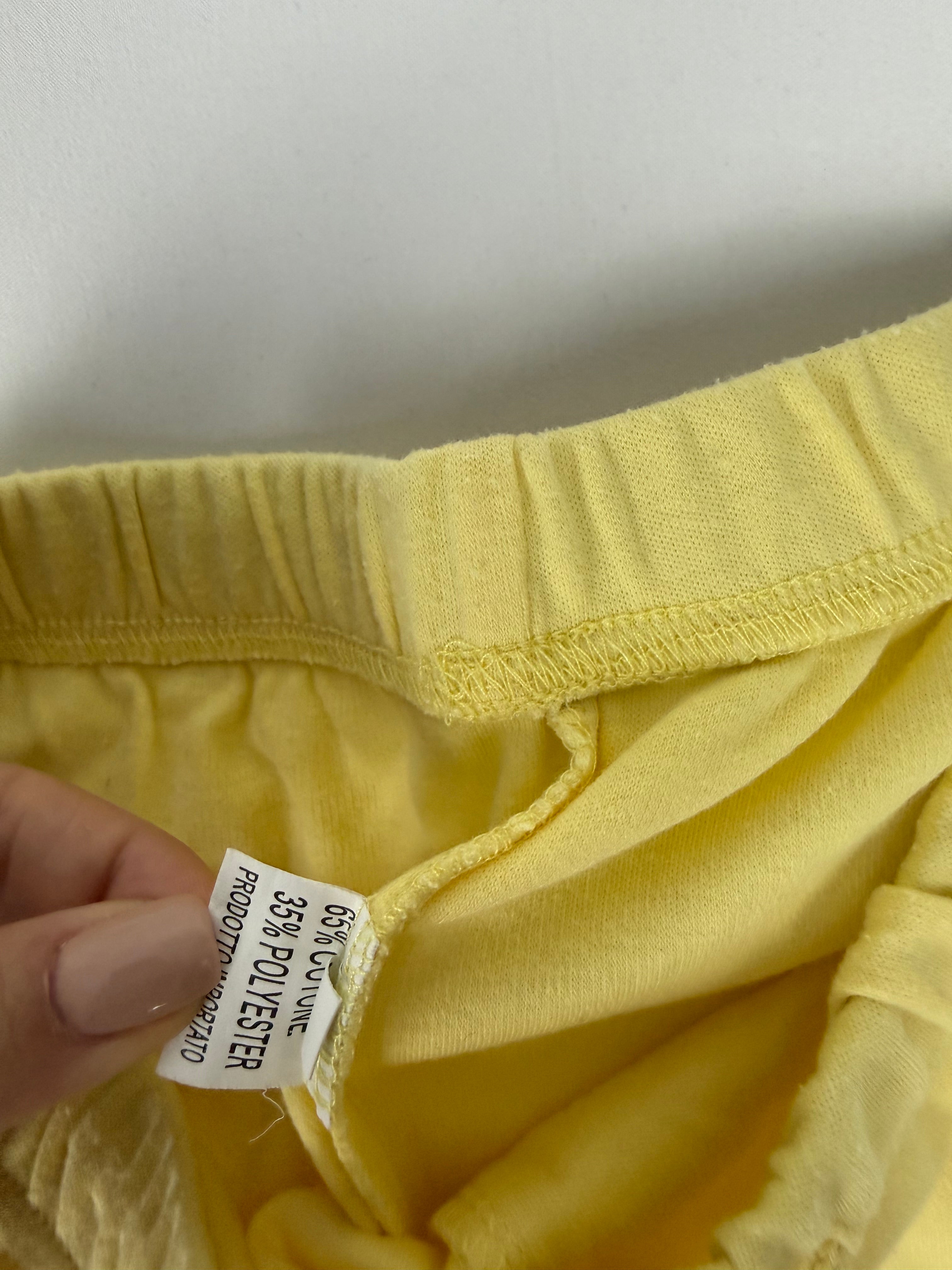 Yellow activewear capri pants + top set (S)