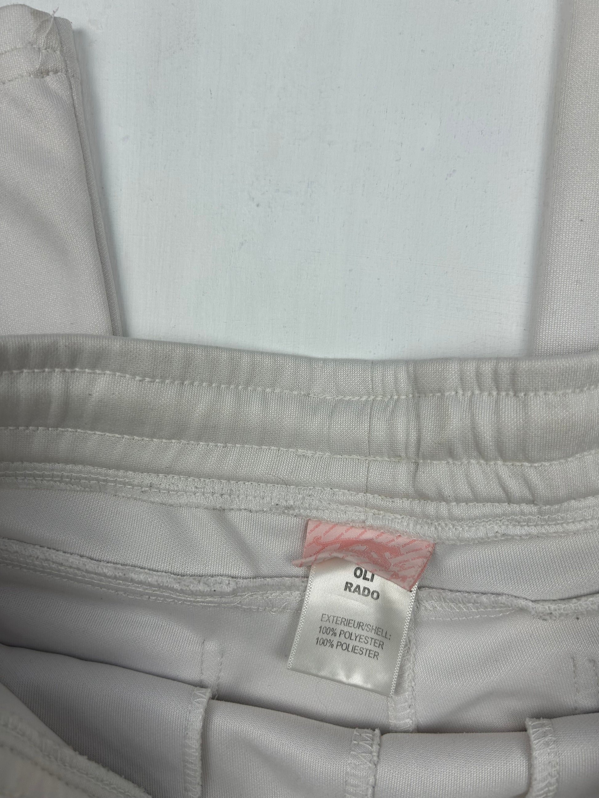 White & pink low rise baggy joggers pants (M)