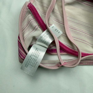 Striped pink bikini top (XL)