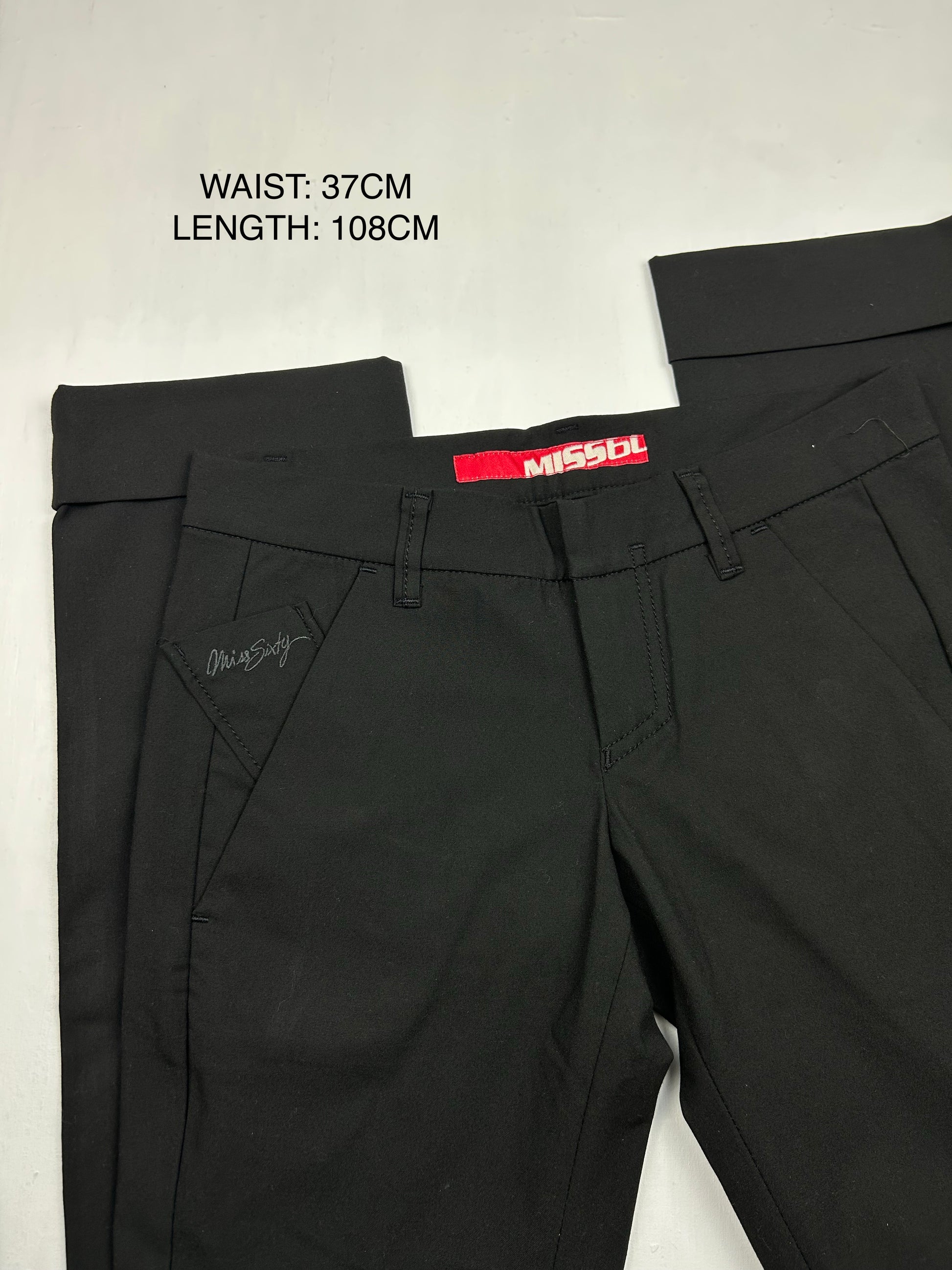 Black low waist office pants (S)