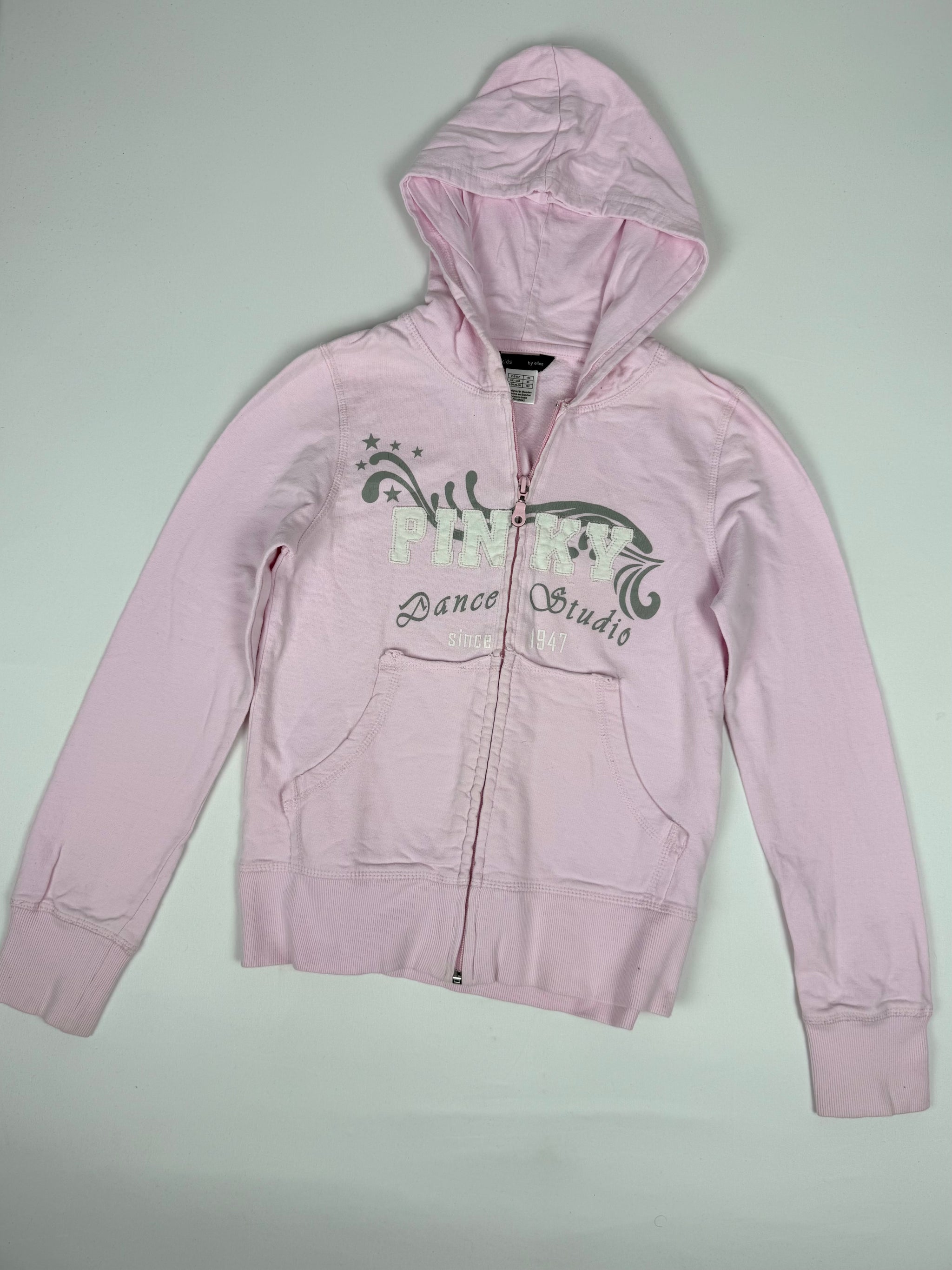 Baby pink zip up cotton hoodie (XS)