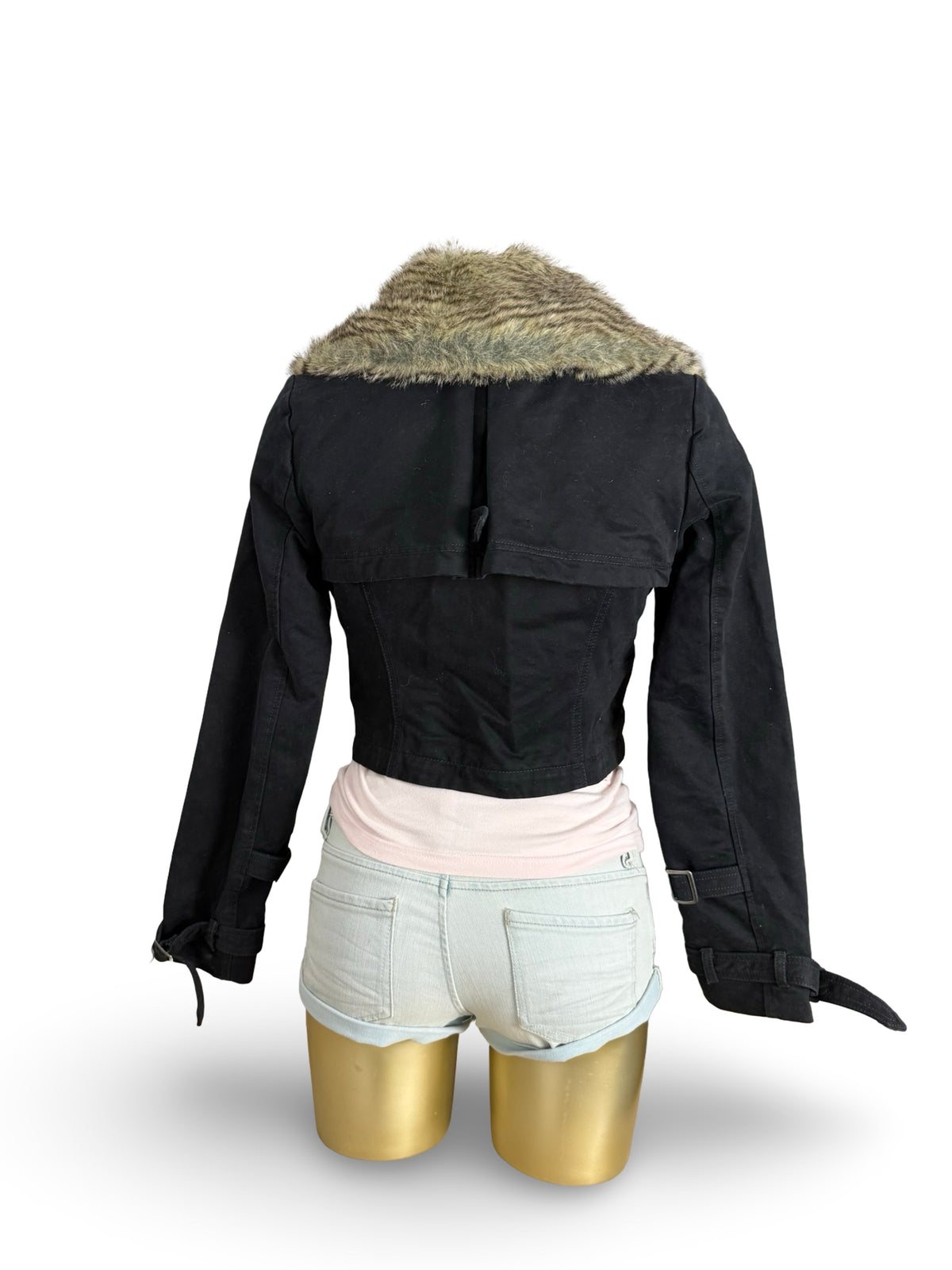 Blazer de bureau noir zippé (M)