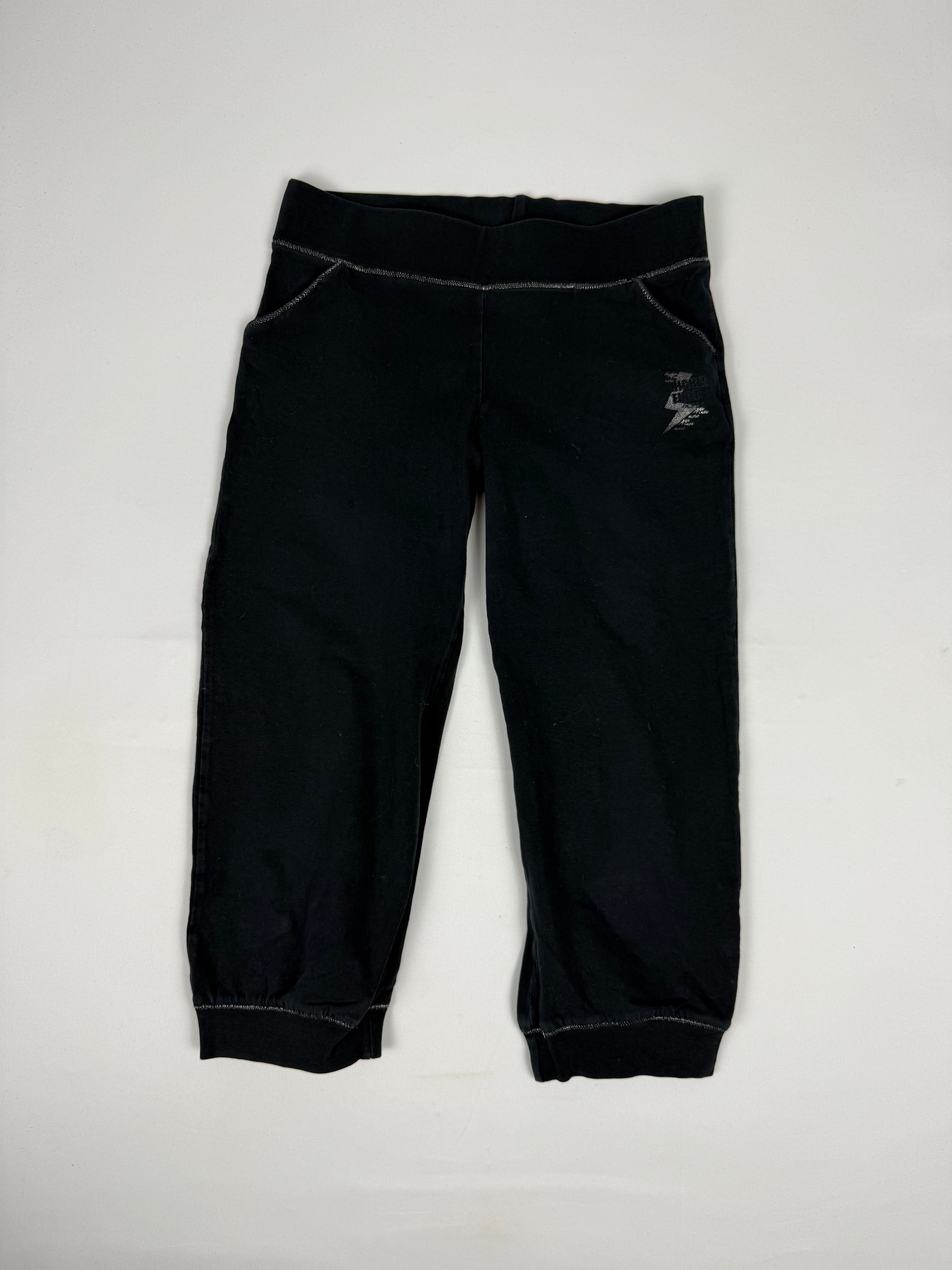 Black cotton joggers capri pants (XS)