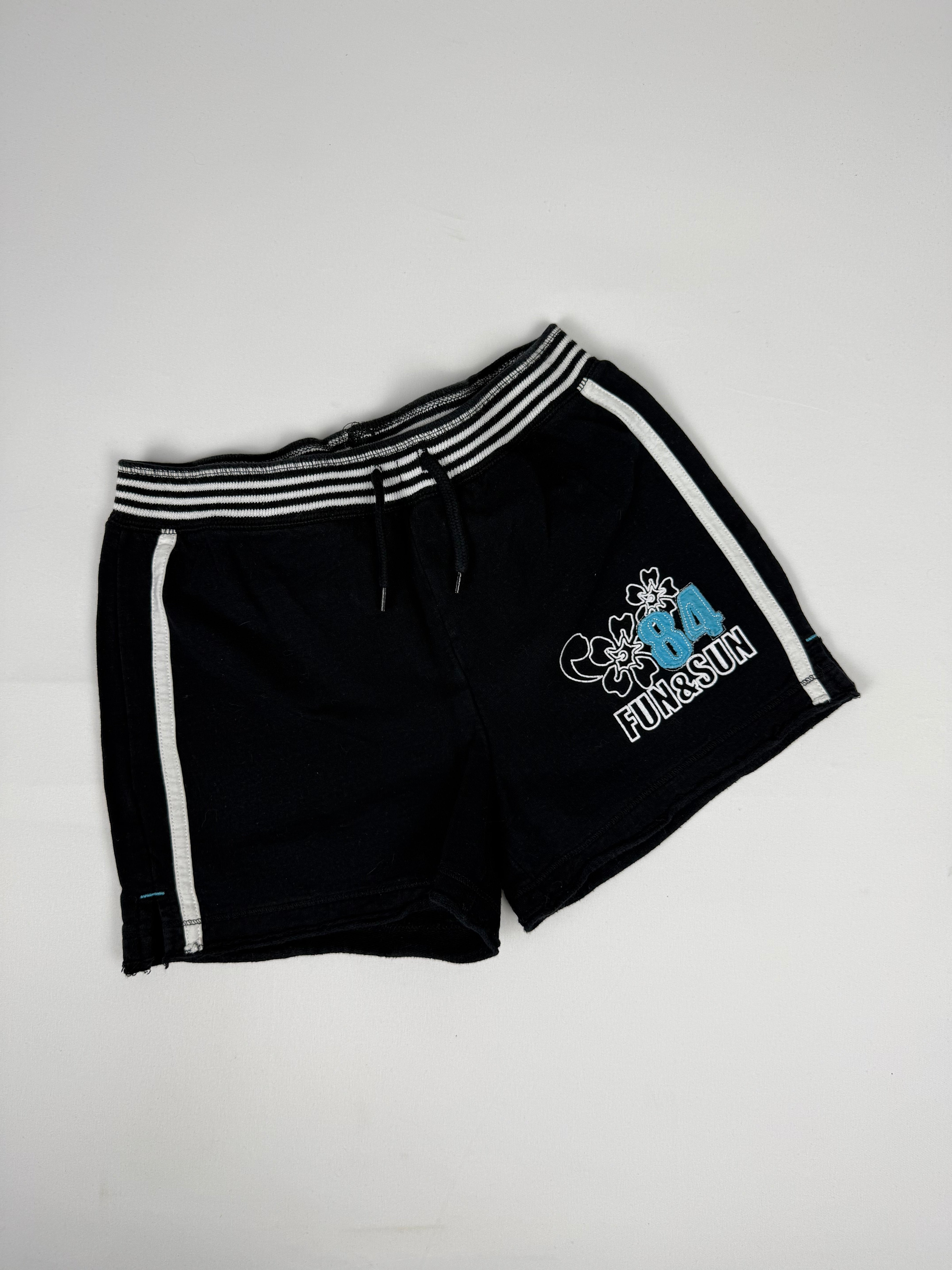 Black cotton low rise mini short (S)